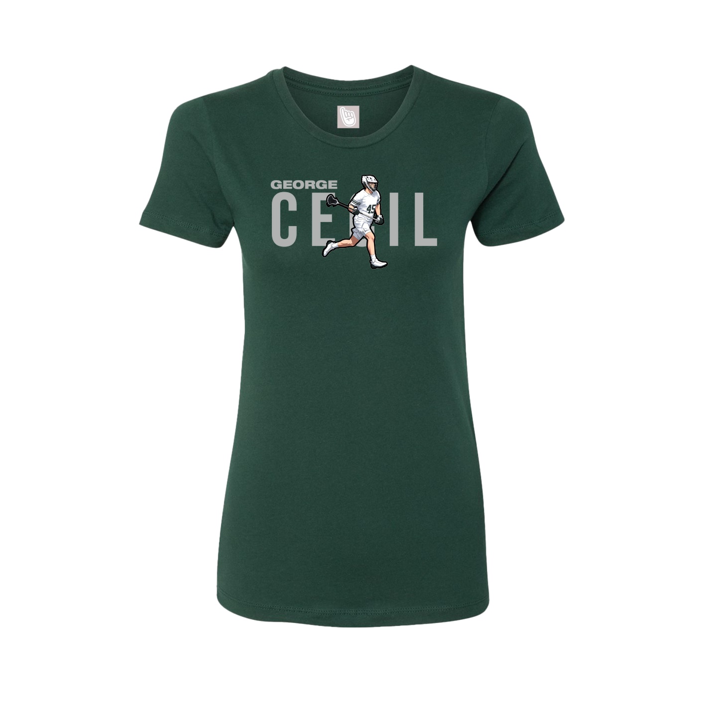 Womens Tee — Player Name in Green