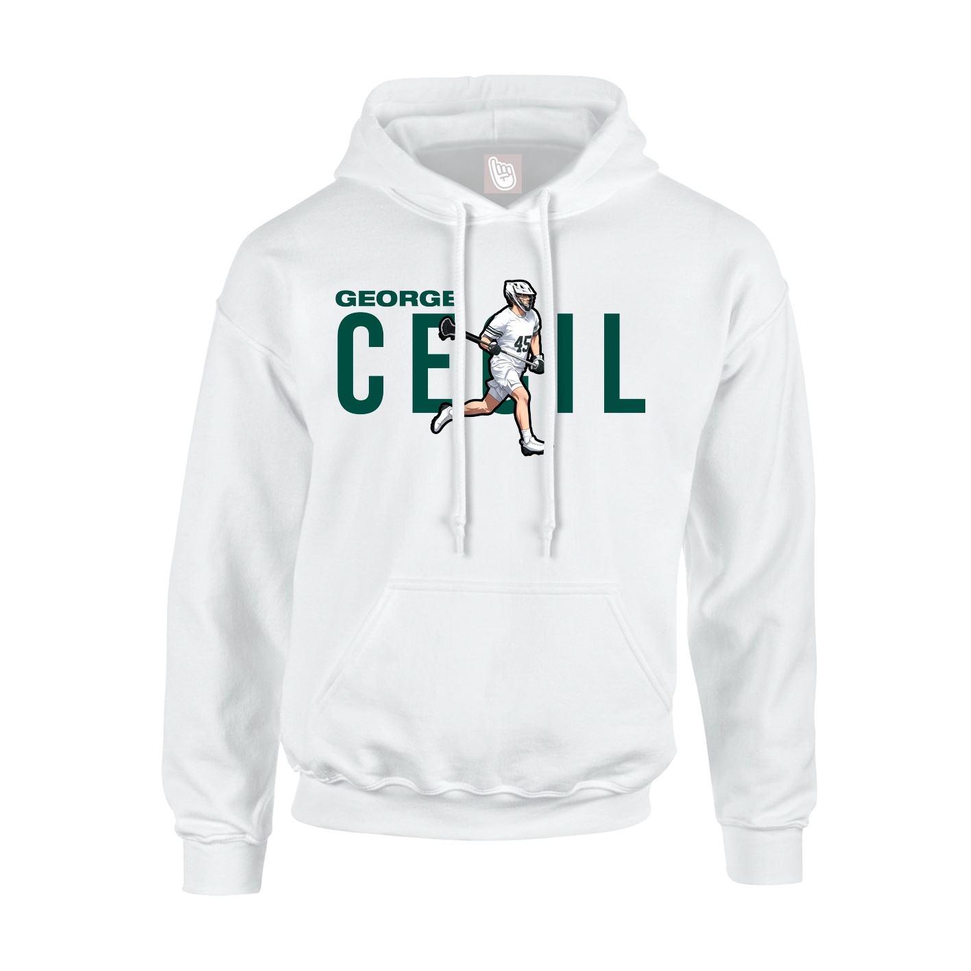 Youth Hoodie — Player Name in White