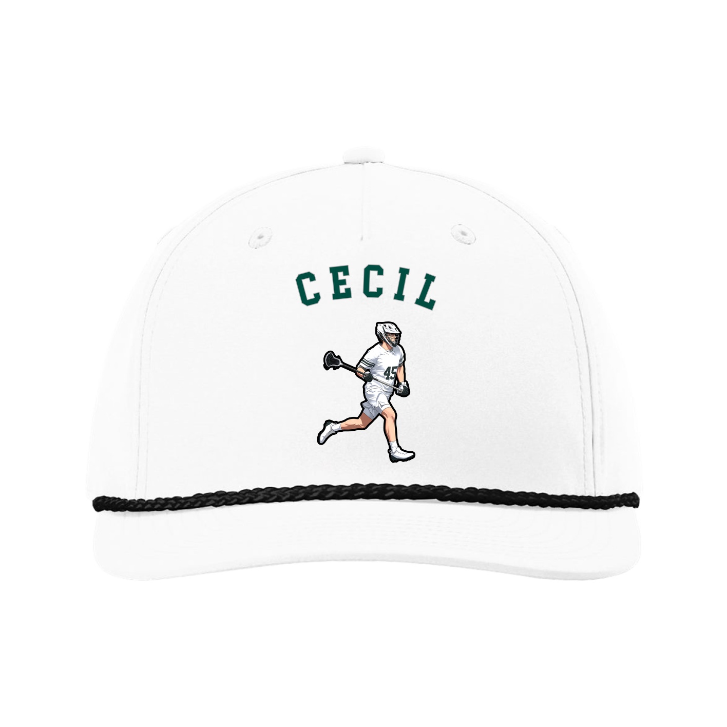 Five-Panel Classic Rope Cap — Shirsey Arch in White