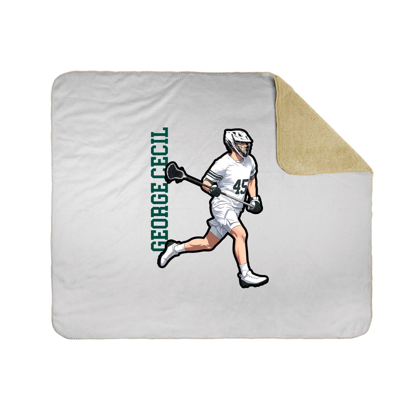 Throw Blanket — Name Vertical in White