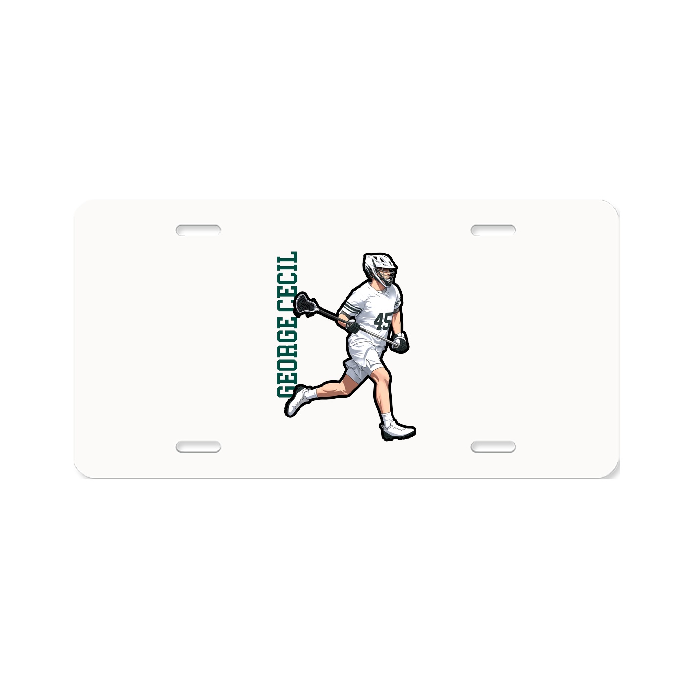 License Plate — Name Vertical in Classic