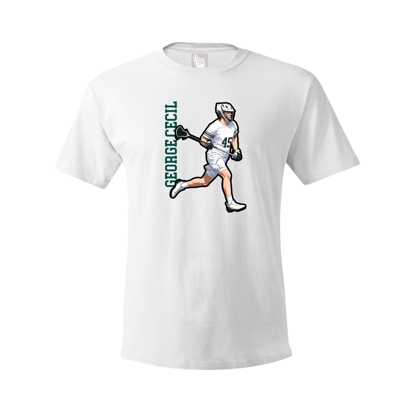 Tee — Name Vertical in White