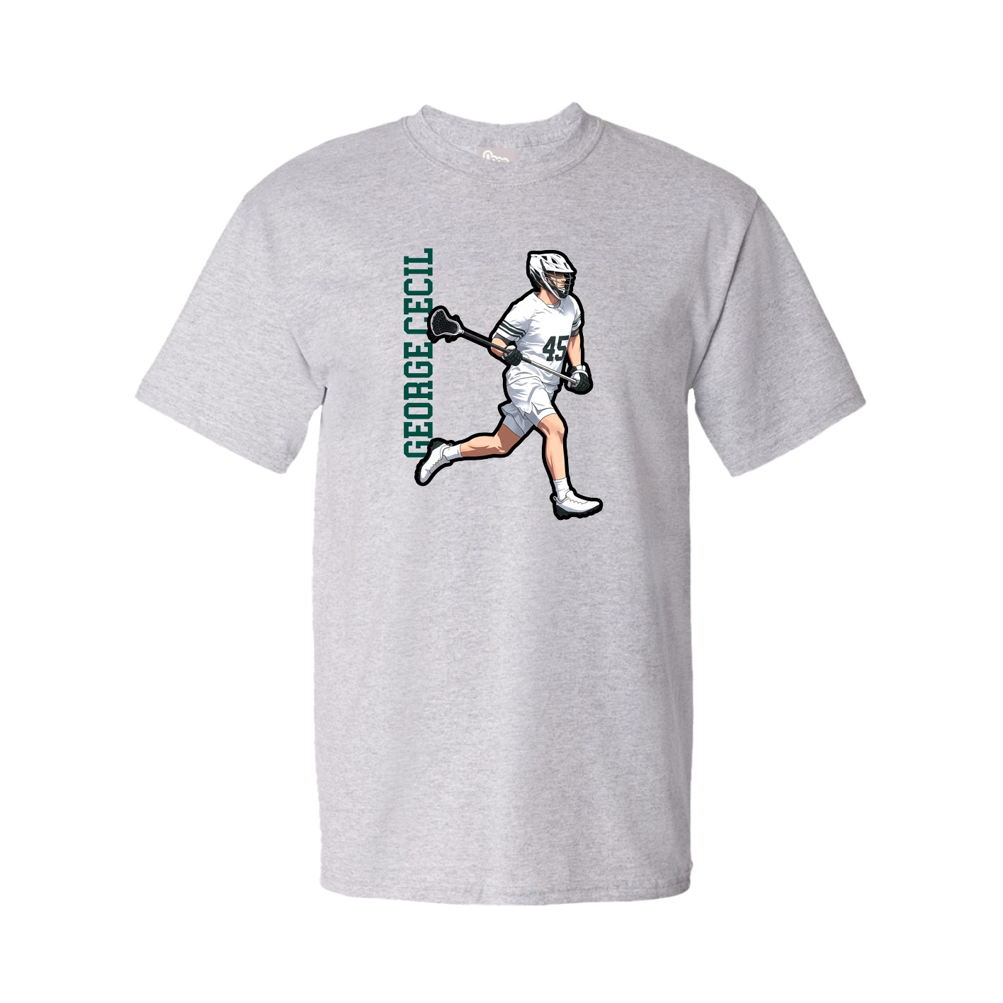 Youth Tee — Name Vertical in Grey