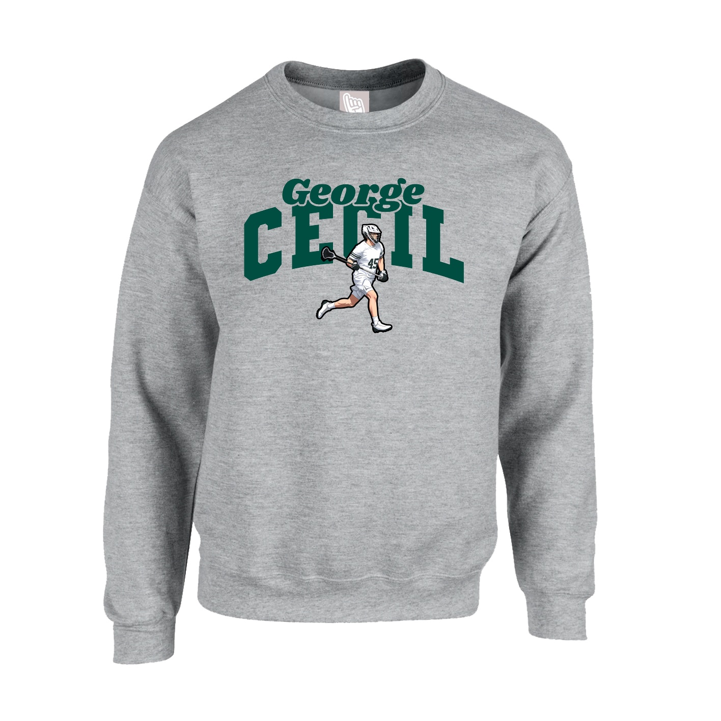 Fleece Crew — Signature Arch in Grey