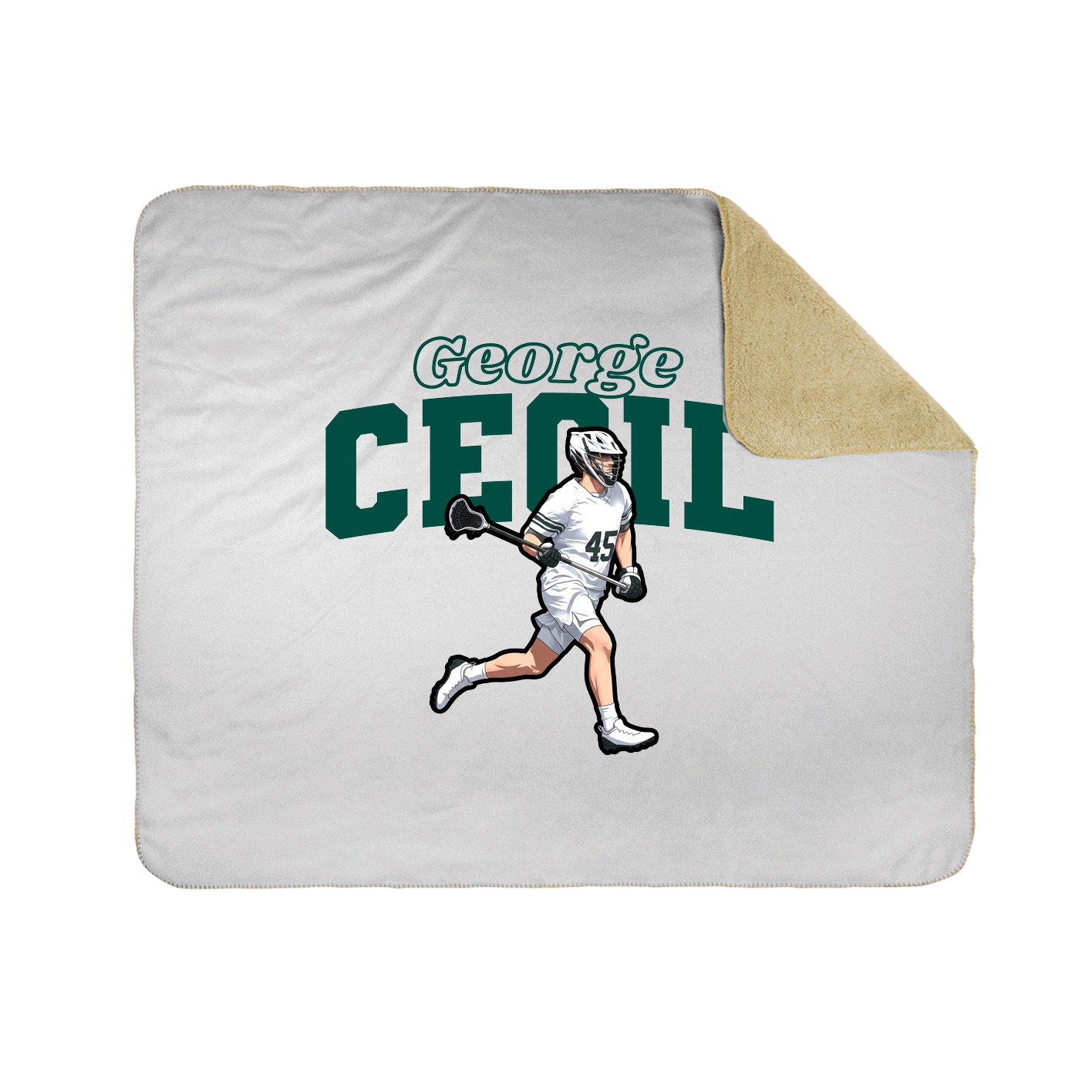 Throw Blanket — Name Arch in White