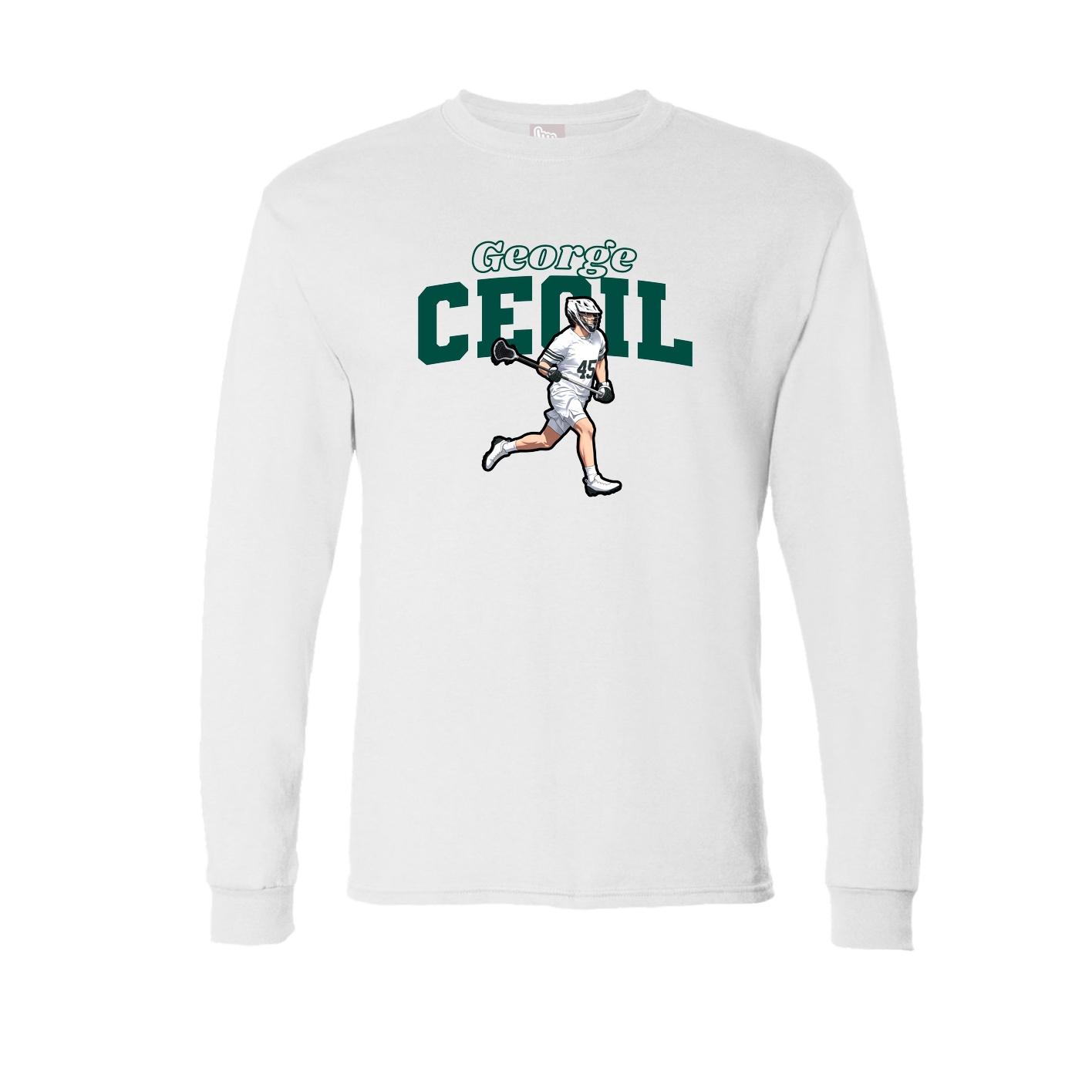 Long Sleeve Tee — Name Arch in White