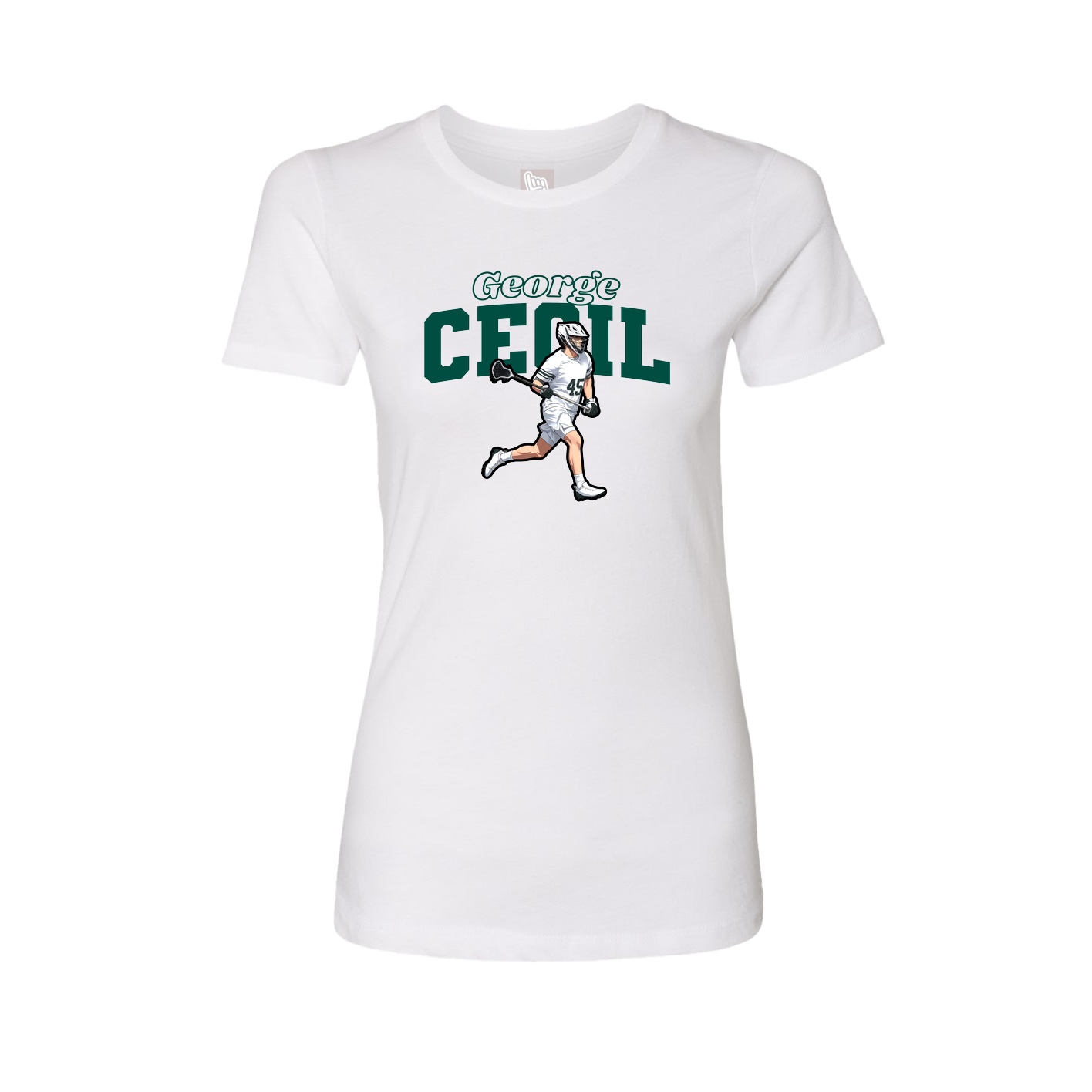 Womens Tee — Name Arch in White