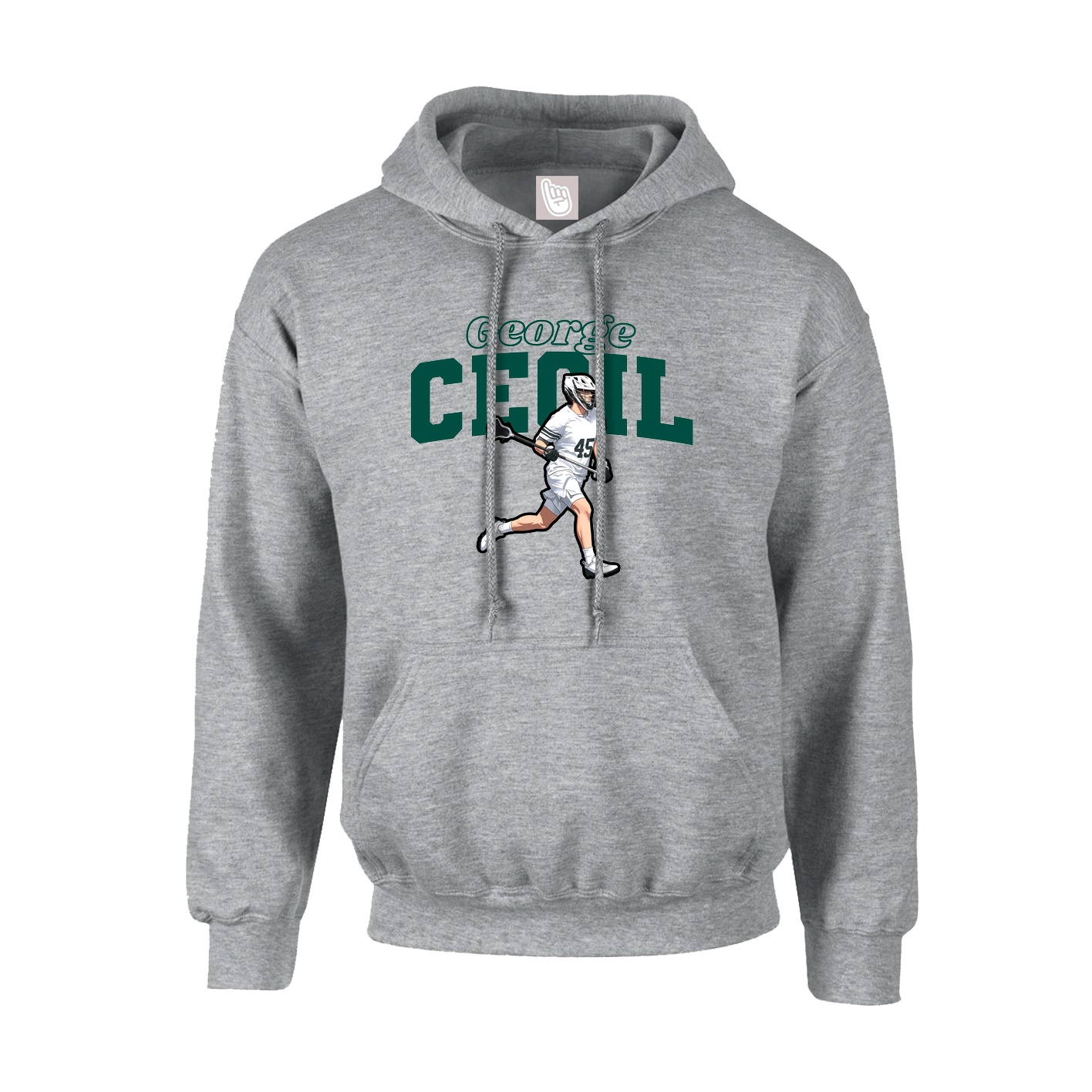 Youth Hoodie — Name Arch in Grey