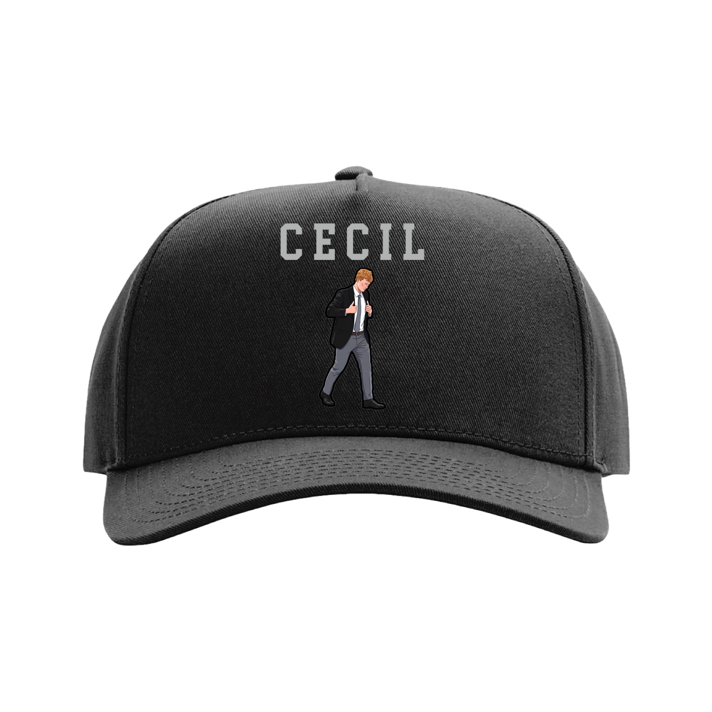 Full Fabric Five-Panel Champ Cap — Shirsey in Black