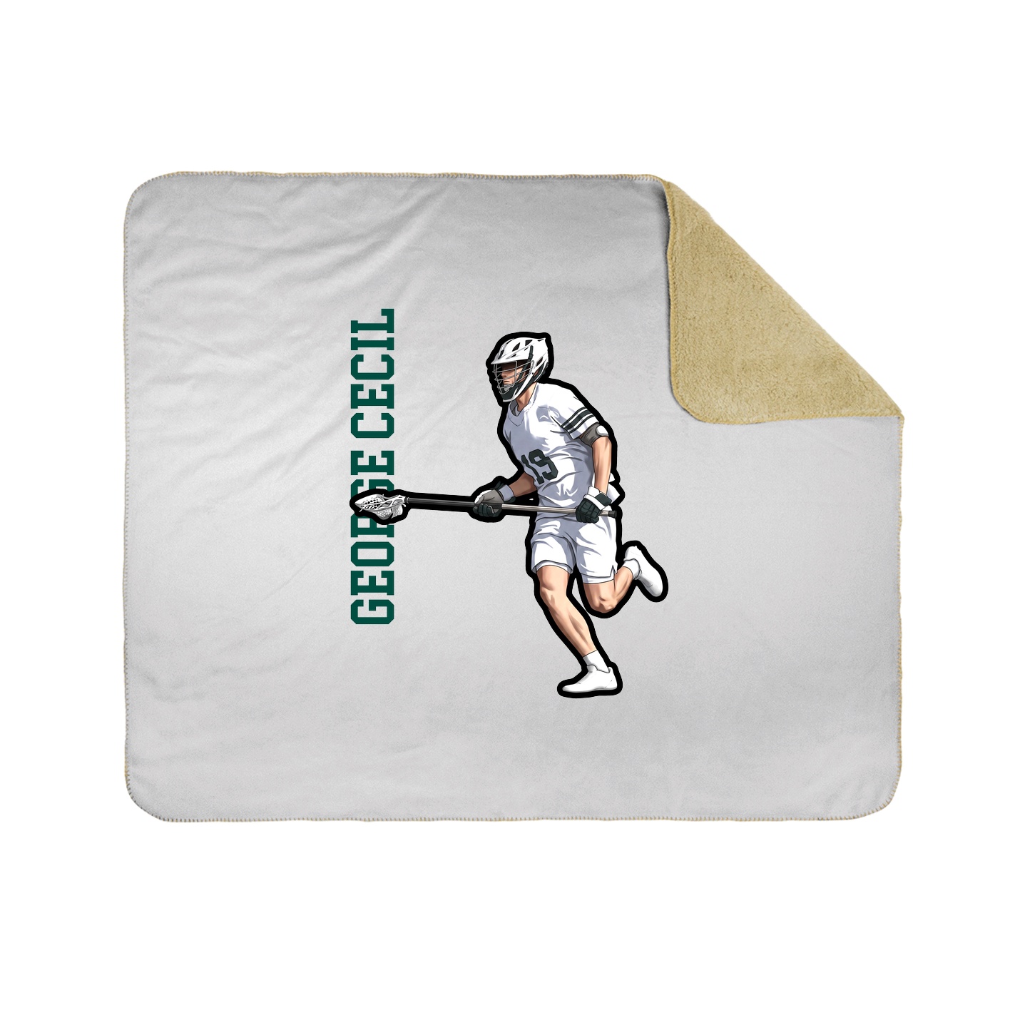 Throw Blanket — Name Vertical in White
