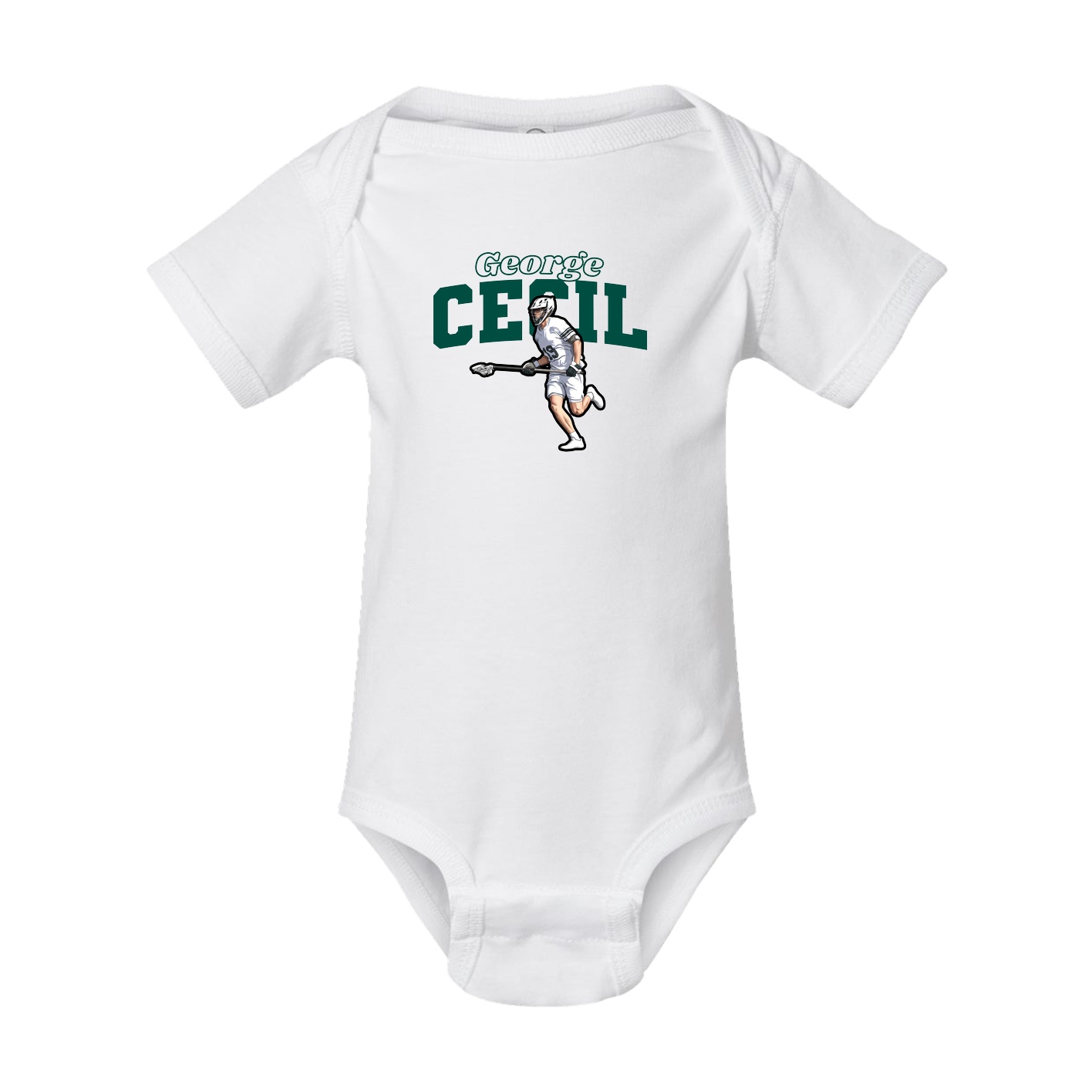 Baby Onesie — Name Arch in White