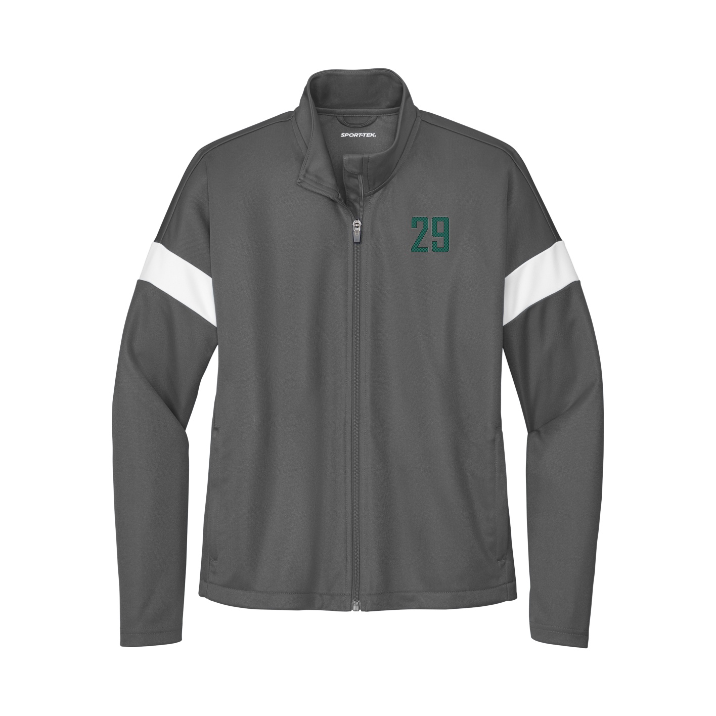 Womens Team Travel Full-Zip Jacket — Front Shirsy in Gray/White
