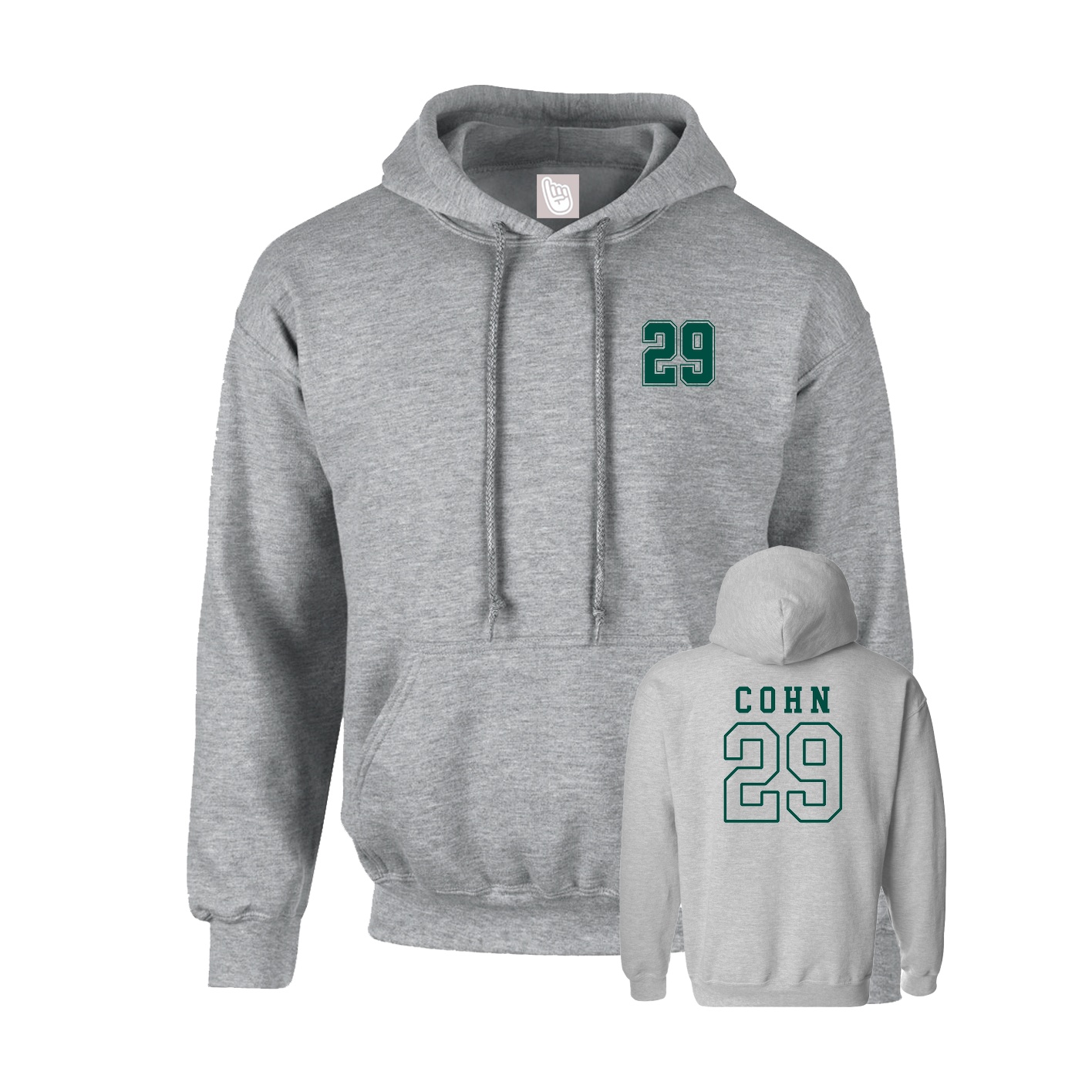 Youth Hoodie — Chest Back in Grey