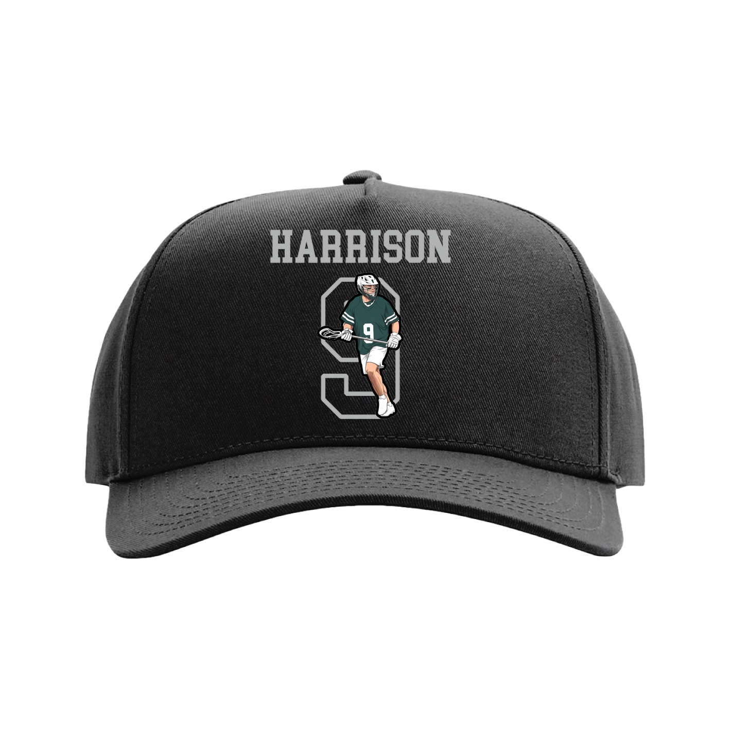 Full Fabric Five-Panel Champ Cap — Shirsey in Black
