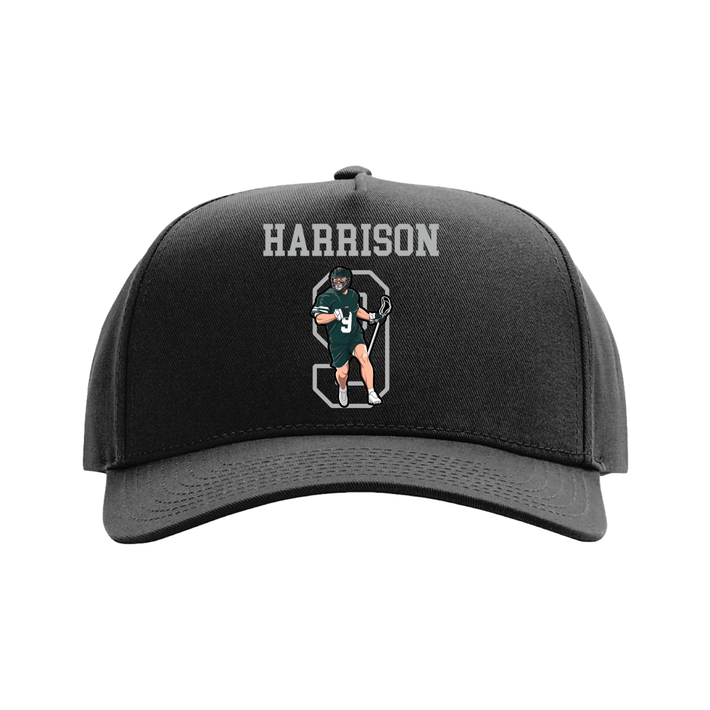 Full Fabric Five-Panel Champ Cap — Shirsey in Black