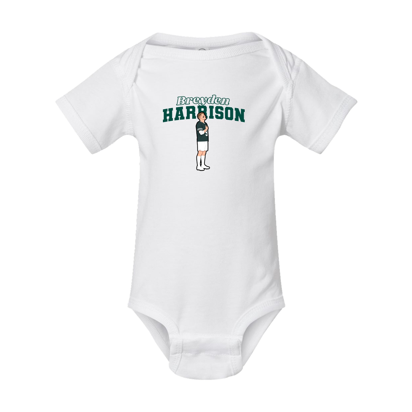Baby Onesie — Name Arch in White
