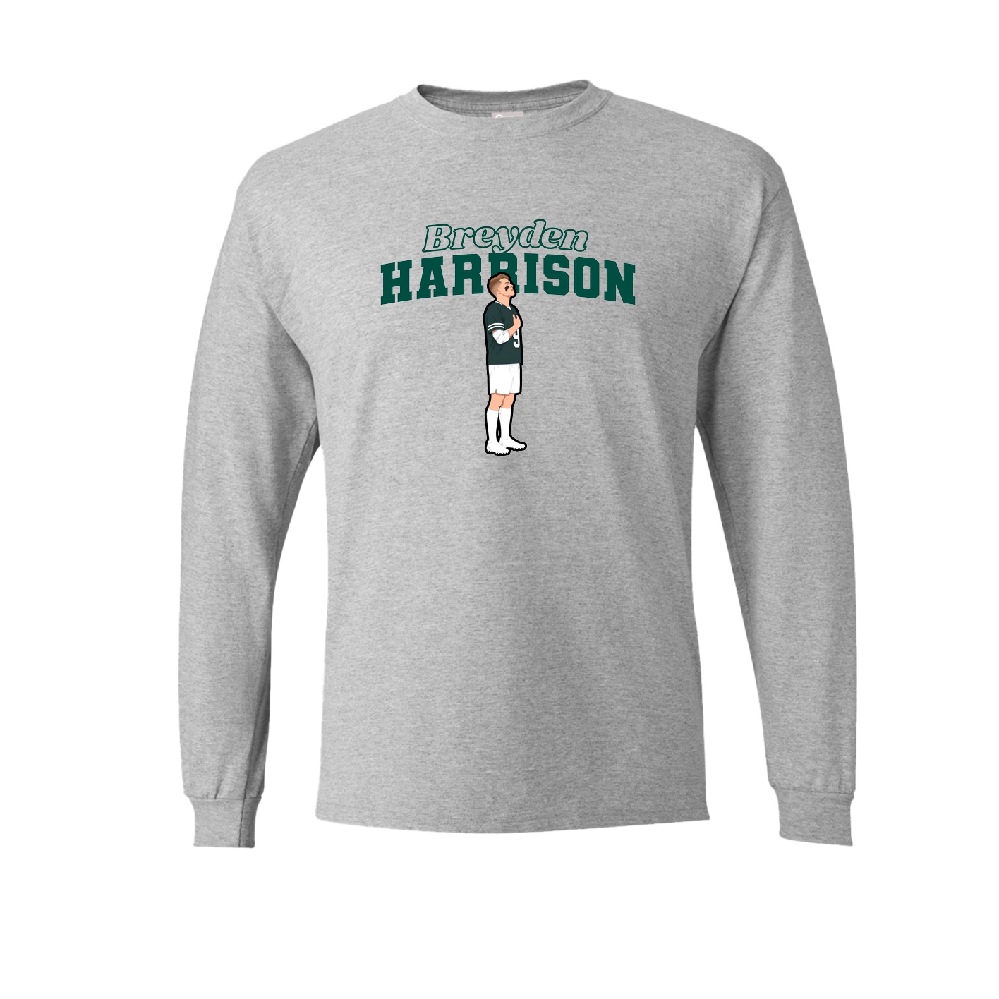Long Sleeve Tee — Name Arch in Grey