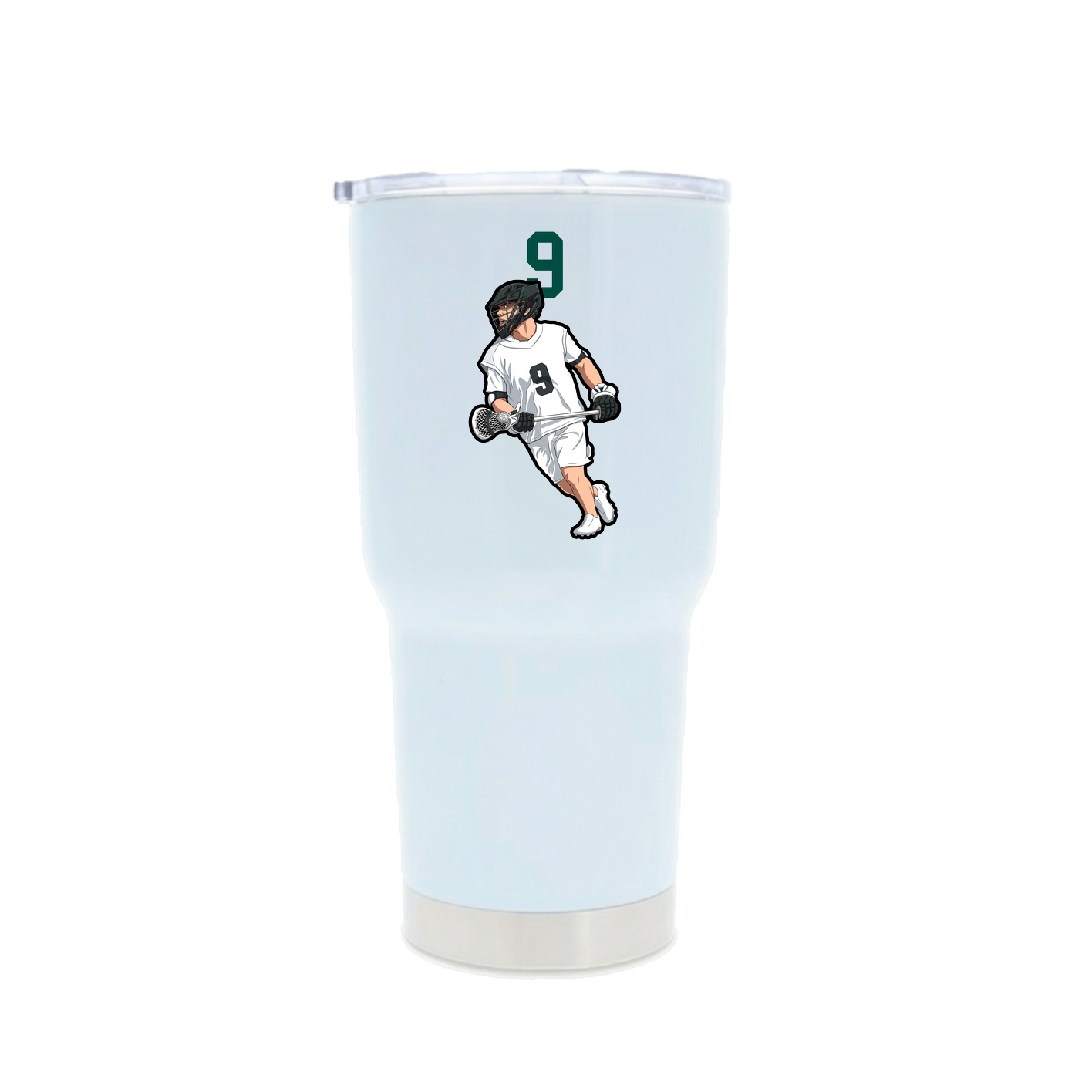 30oz Stainless Steel Tumbler — Number Top in White