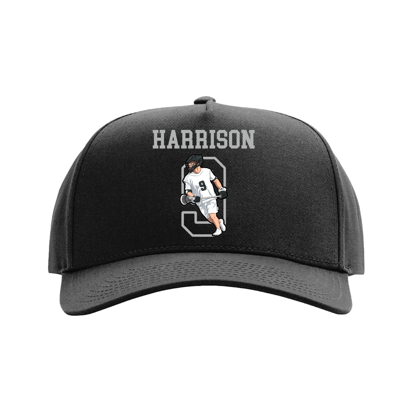 Full Fabric Five-Panel Champ Cap — Shirsey in Black