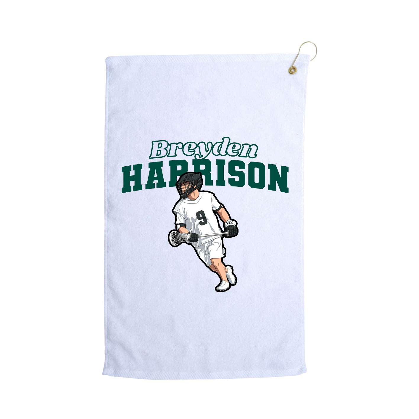 Golf Towel — Name Arch in White