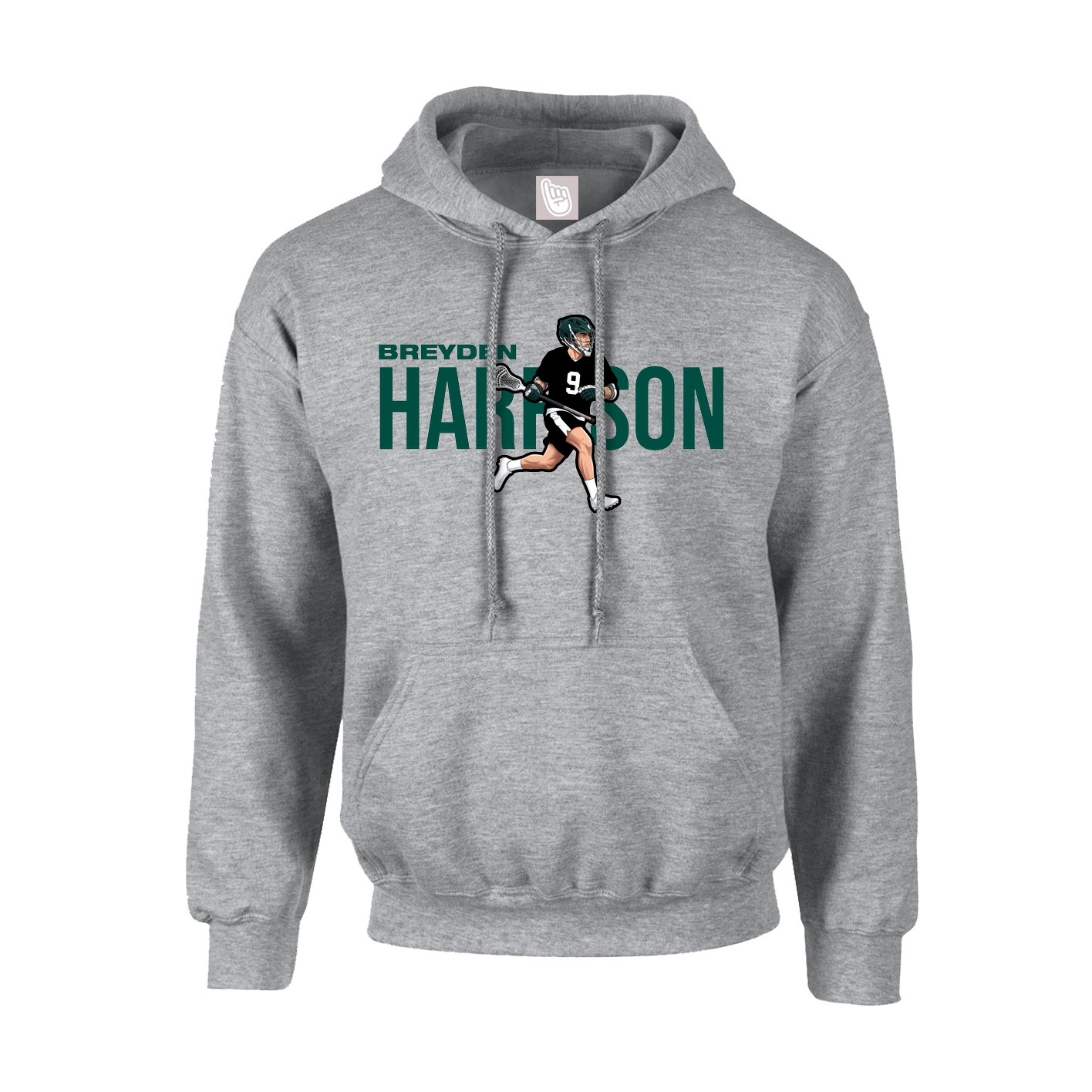 Hoodie — Player Name in Grey