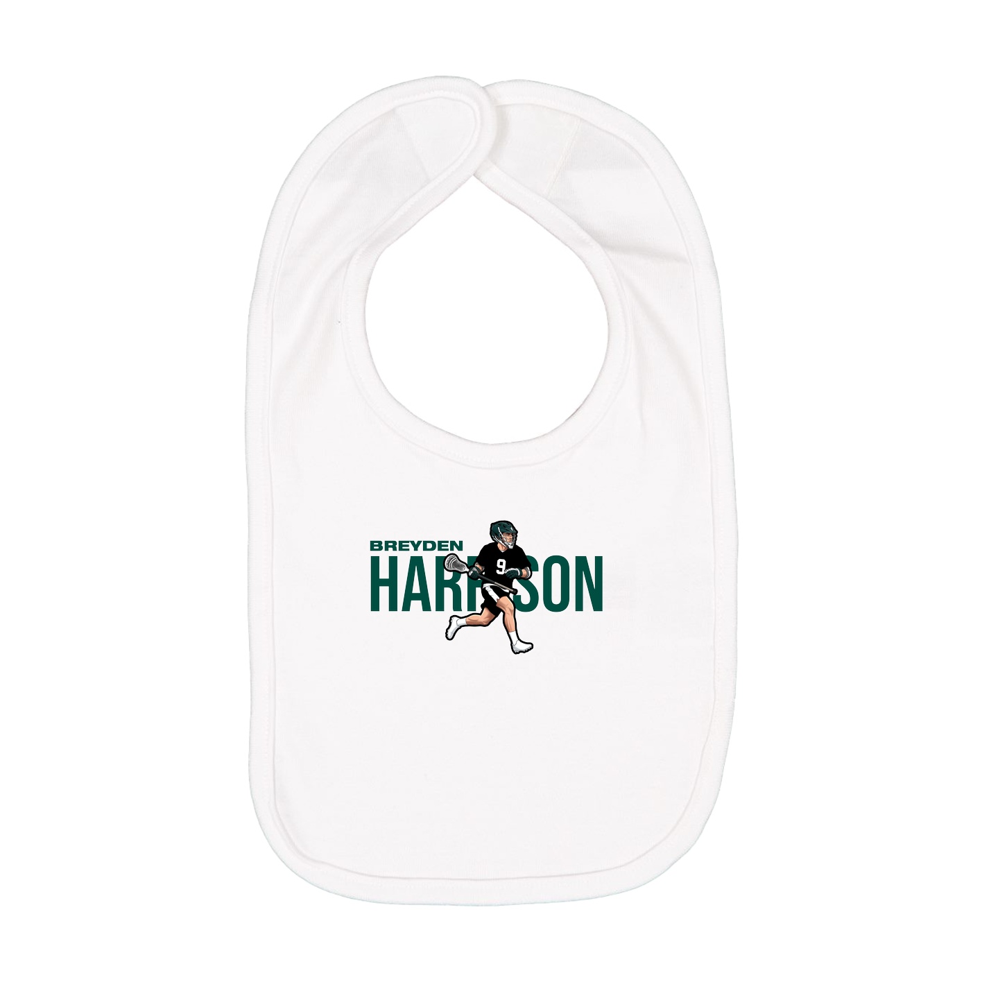 Infant Bib — Player Name in White