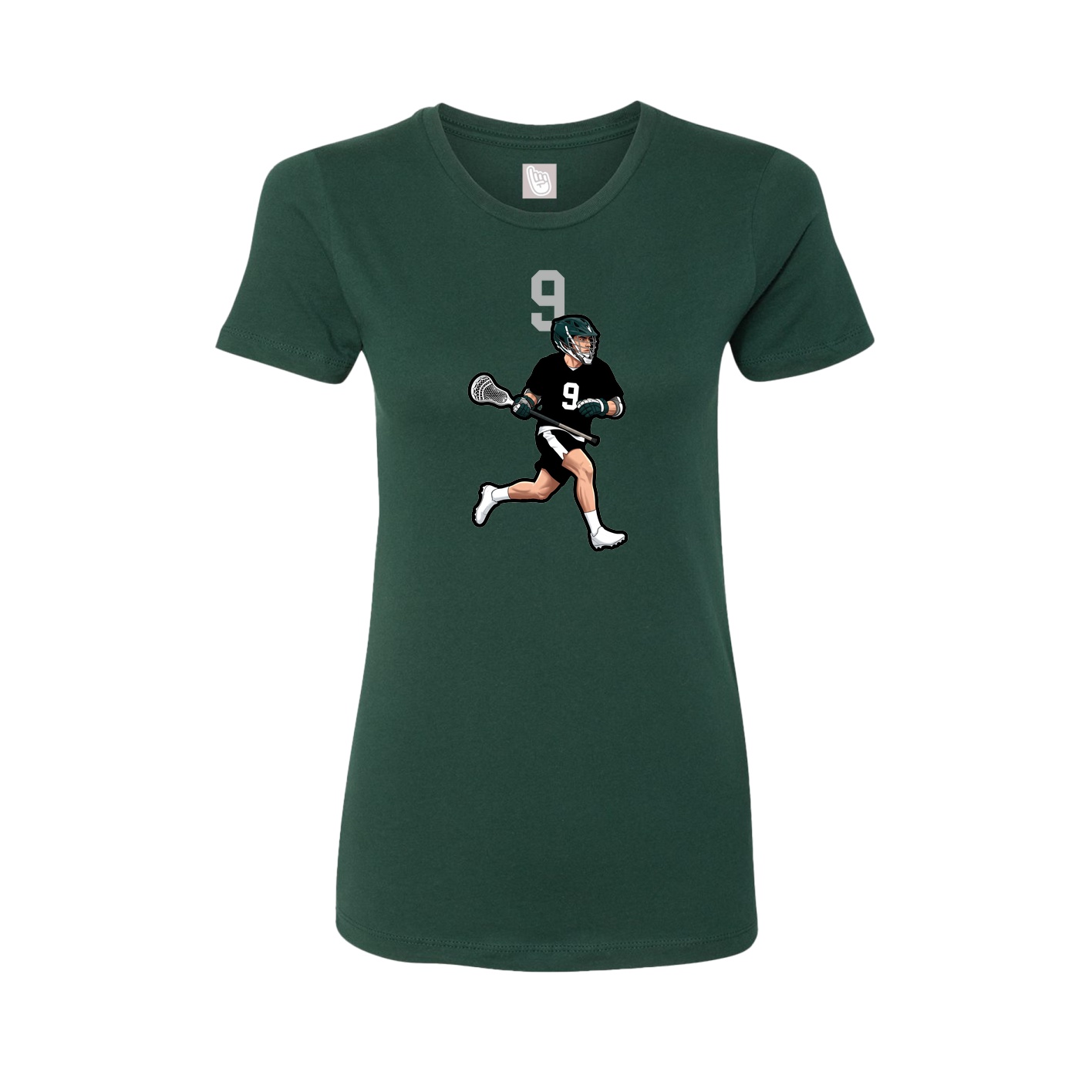 Fitted Women's Tee — Number Top in Green