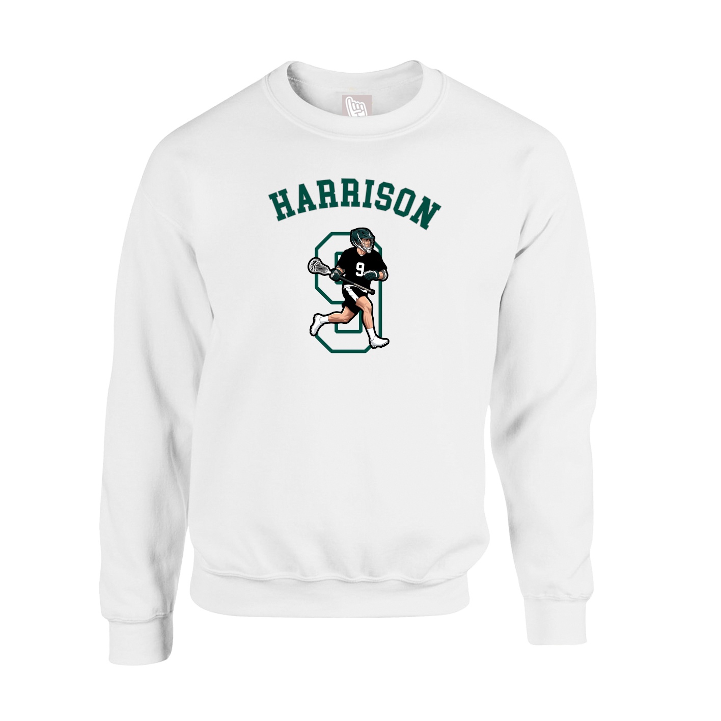 Fleece Crew — Shirsey Arch in White