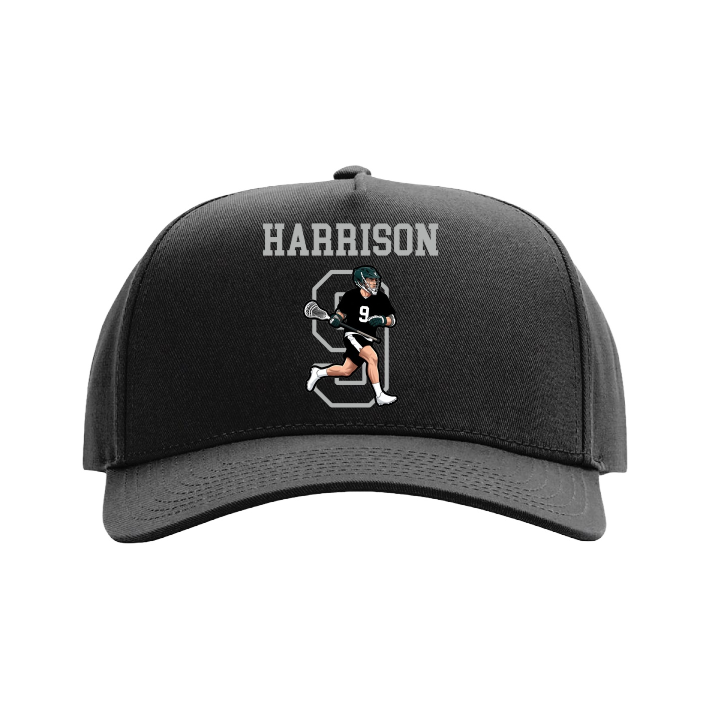 Full Fabric Five-Panel Champ Cap — Shirsey in Black