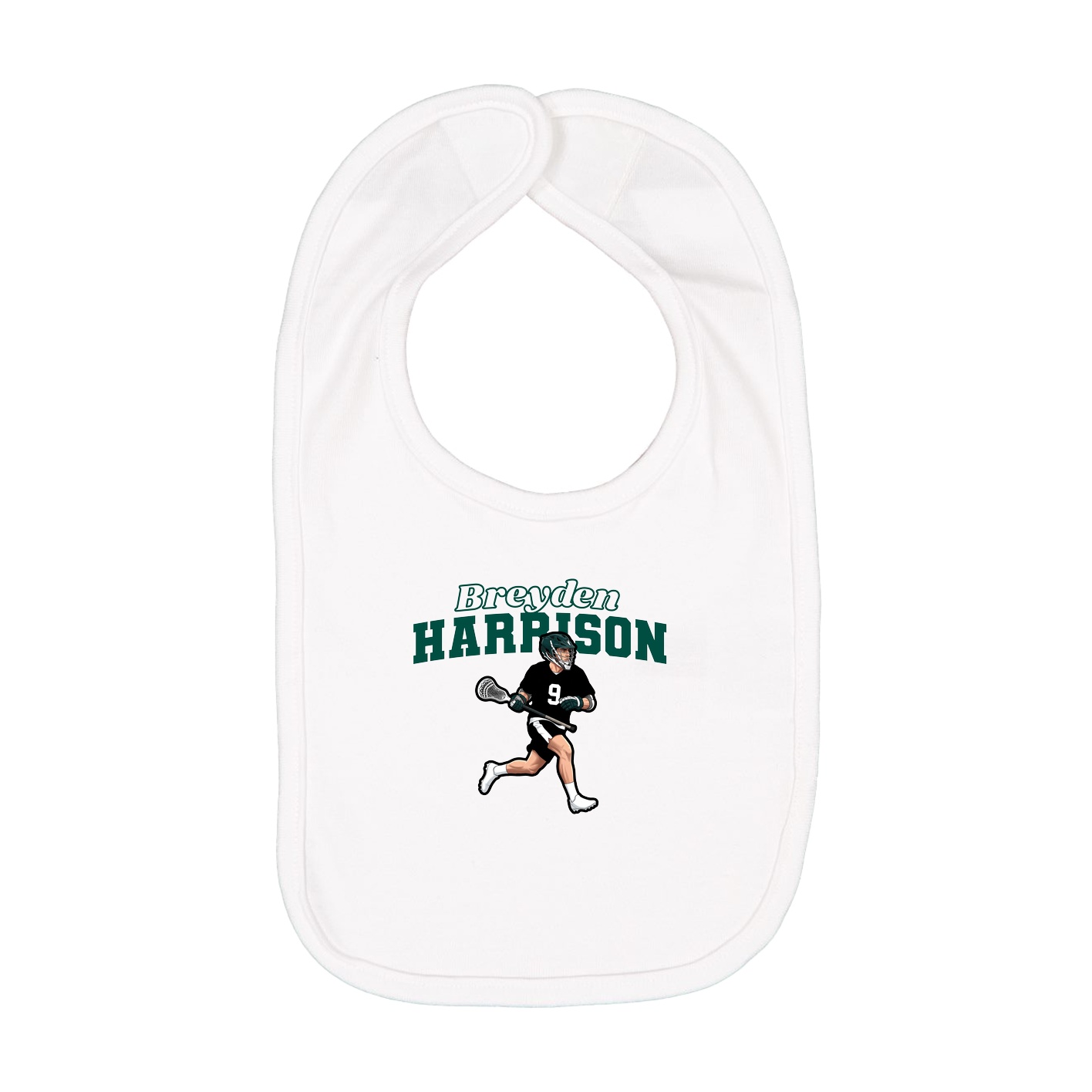 Infant Bib — Name Arch in White