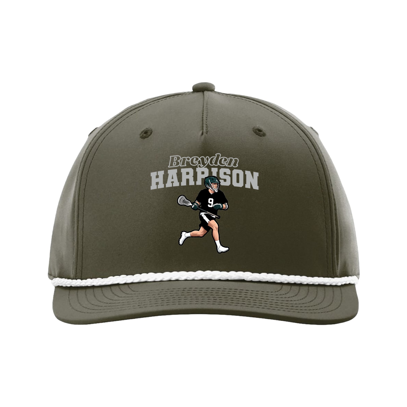 Five-Panel Classic Rope Cap — Name Arch in Green