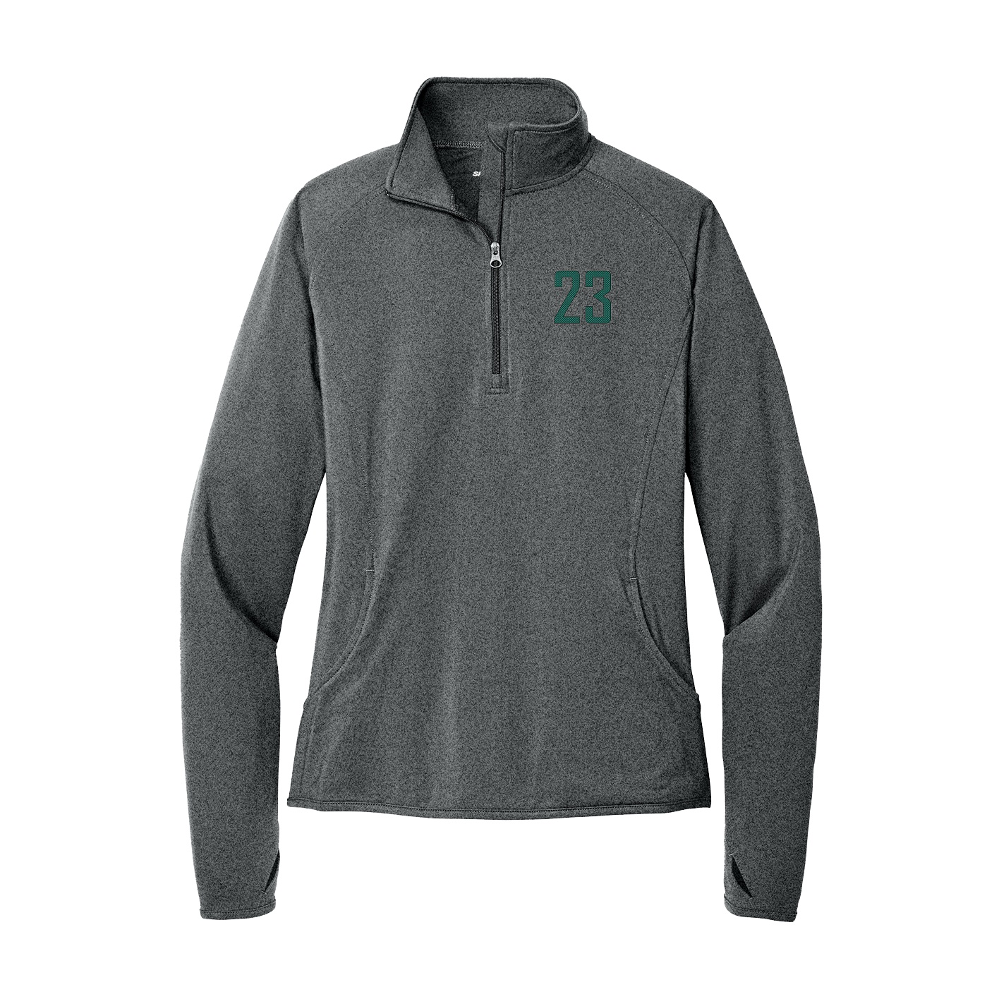 Women's Q-Zip Pullover — Front Shirsy in Grey