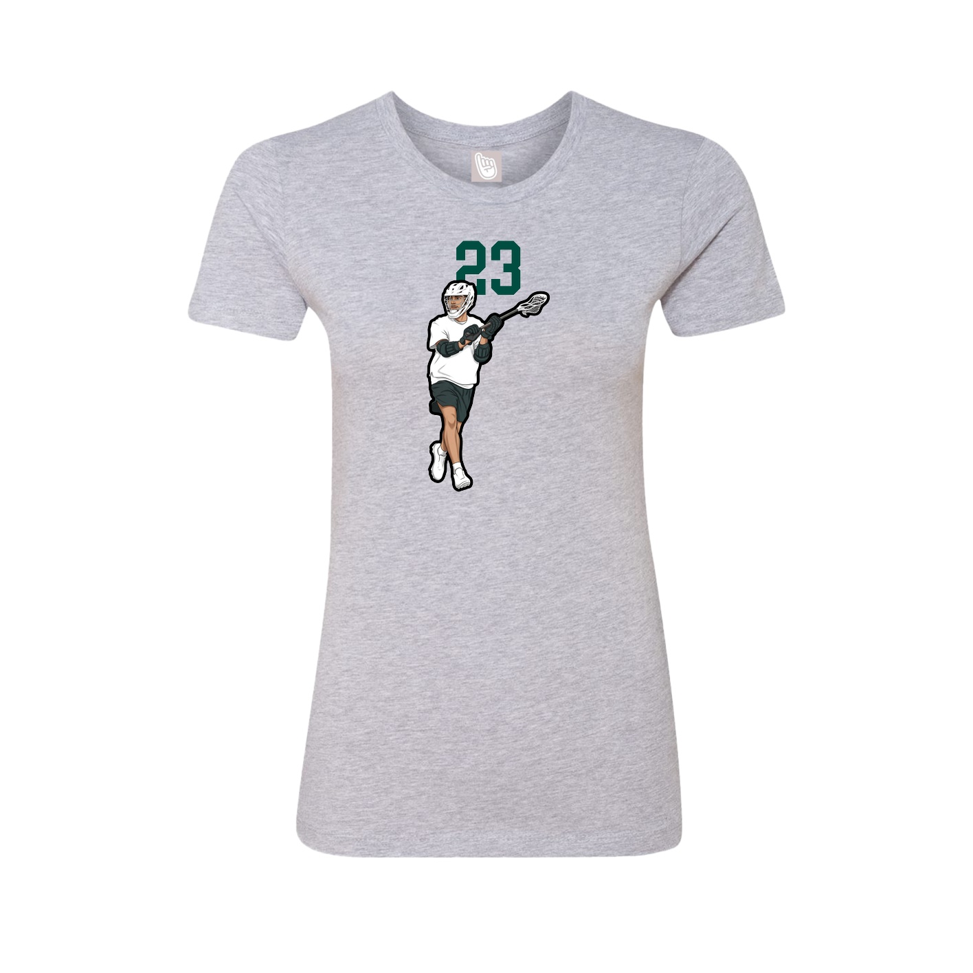 Fitted Women's Tee — Number Top in Grey