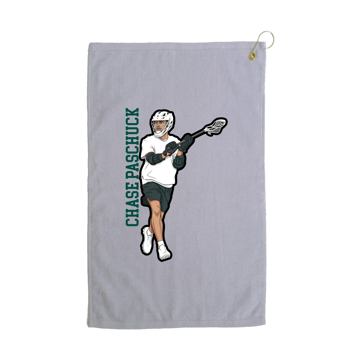 Golf Towel — Name Vertical in Grey