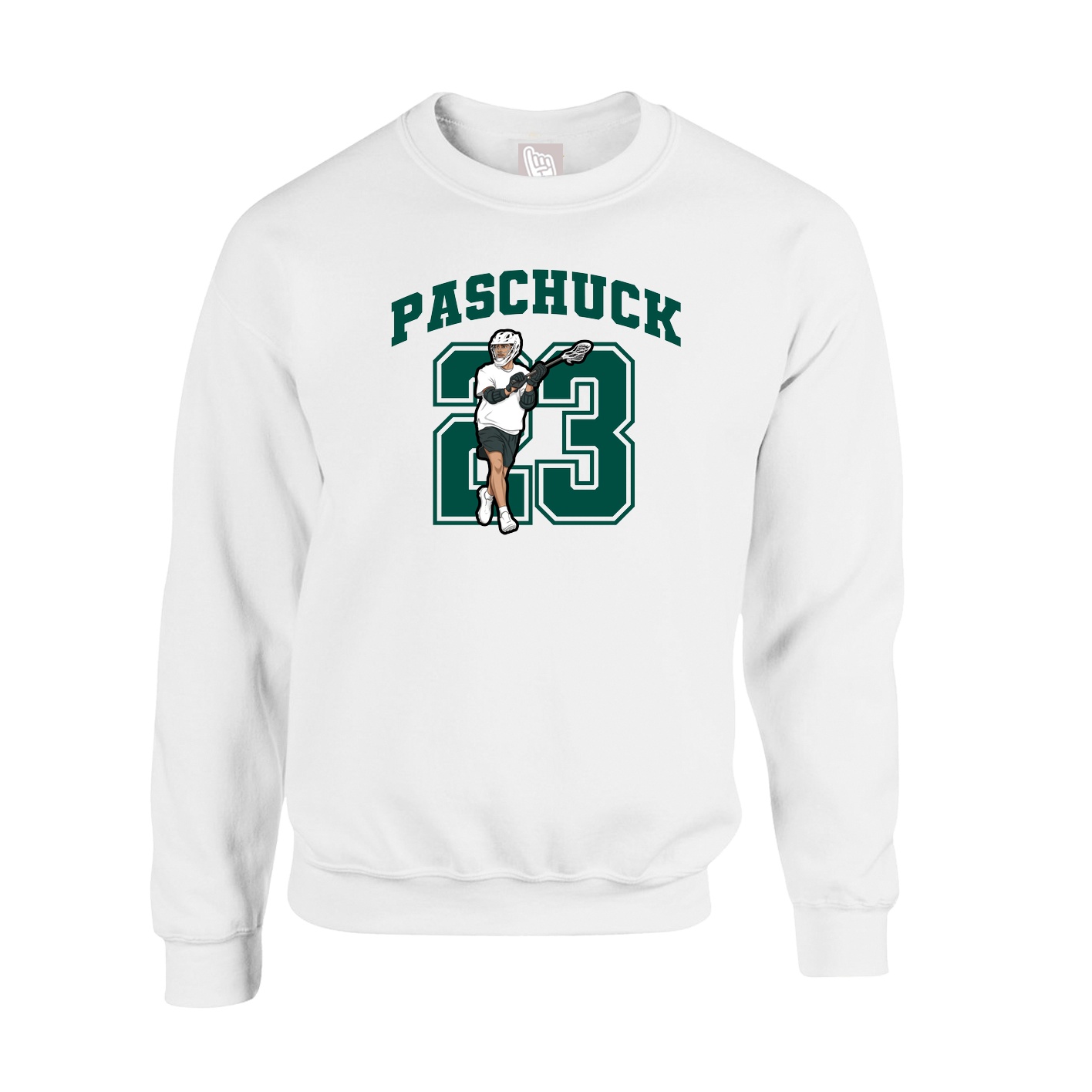 Fleece Crew — Number in White