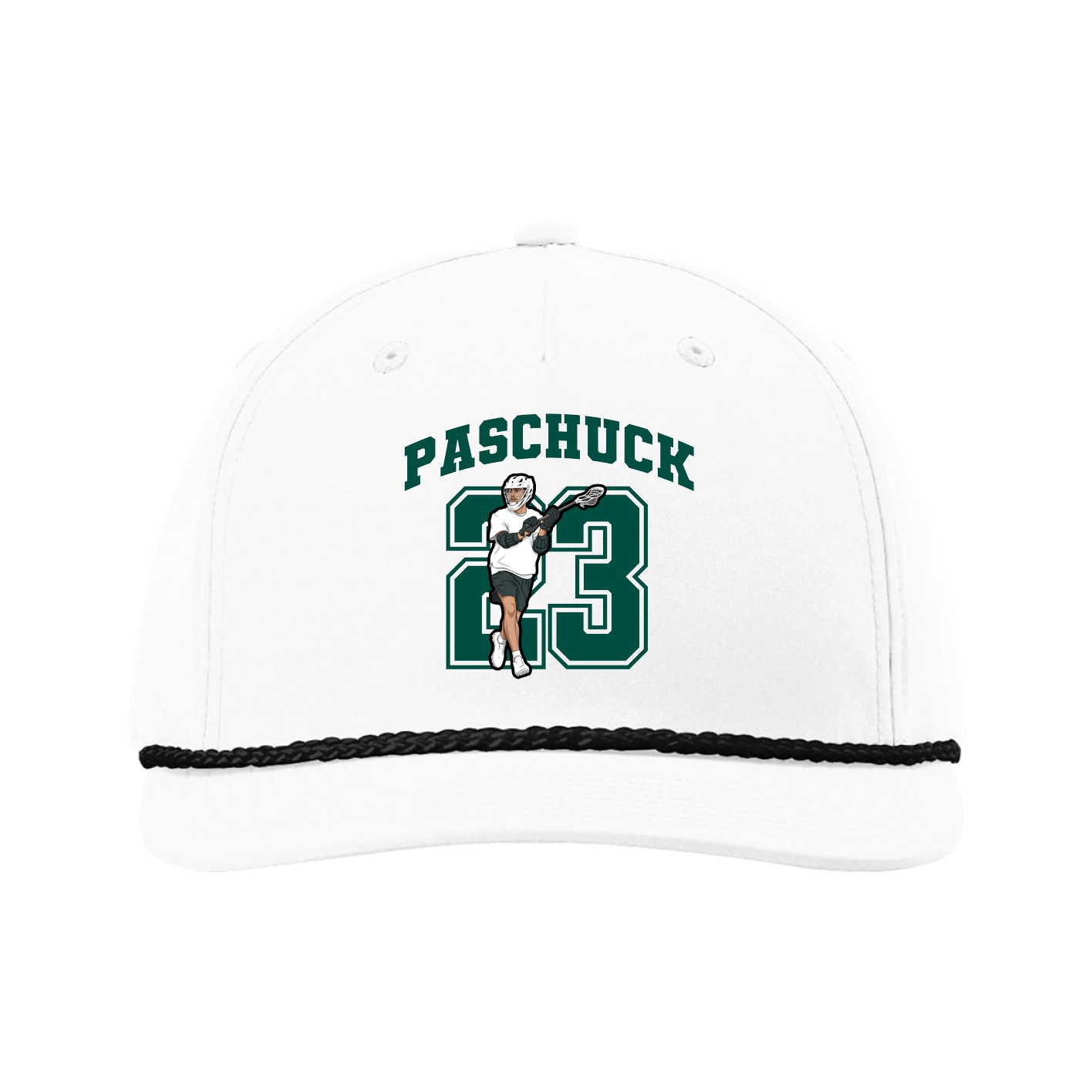 Five-Panel Classic Rope Cap — Number in White