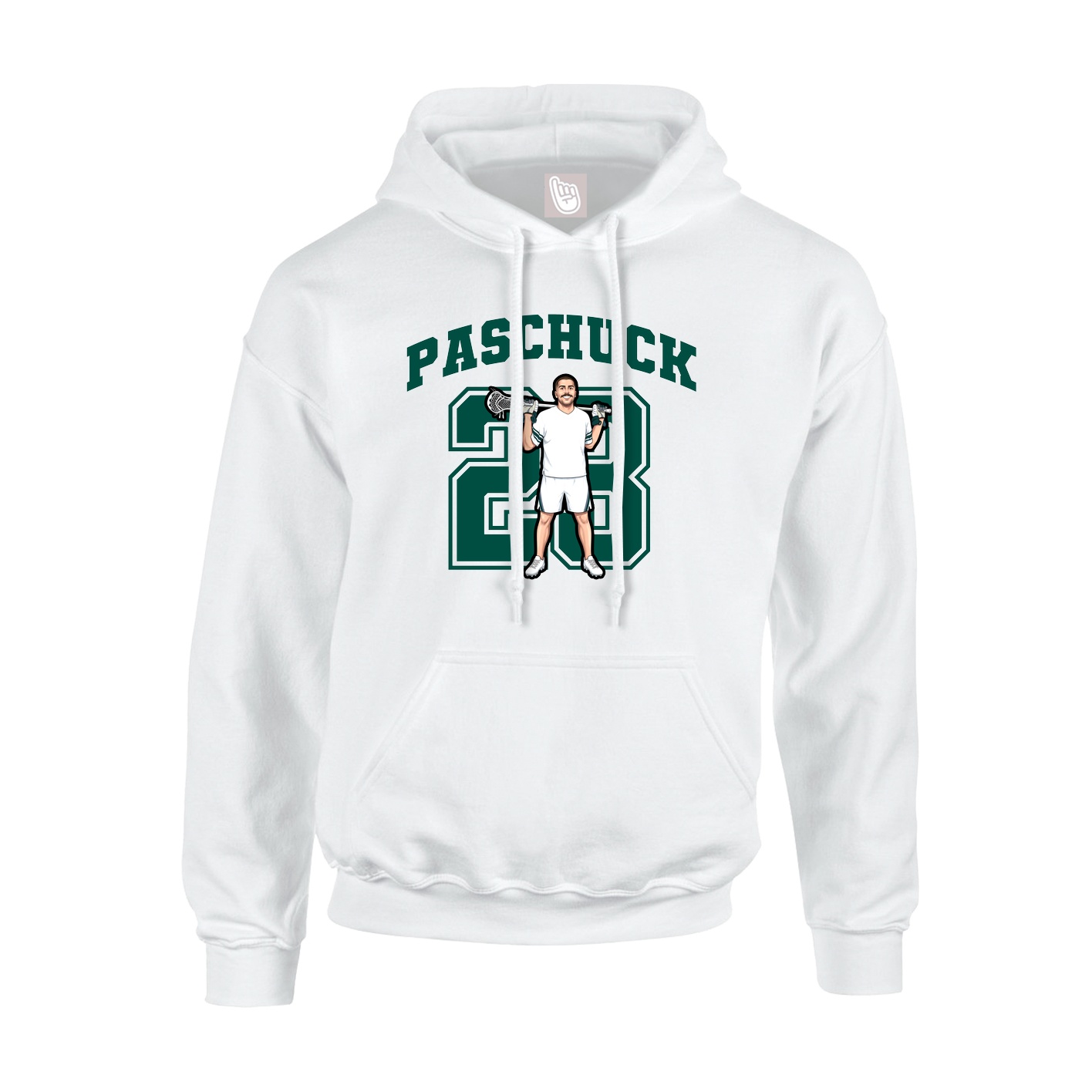 Hoodie — Number in White