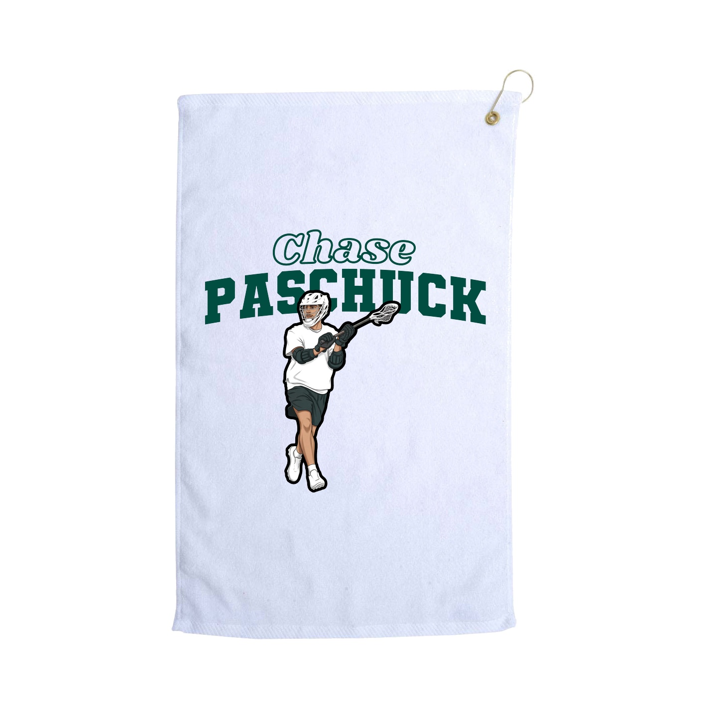Golf Towel — Name Arch in White