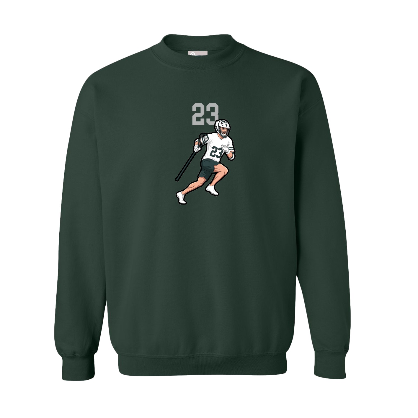 Fleece Crew — Number Top in Green