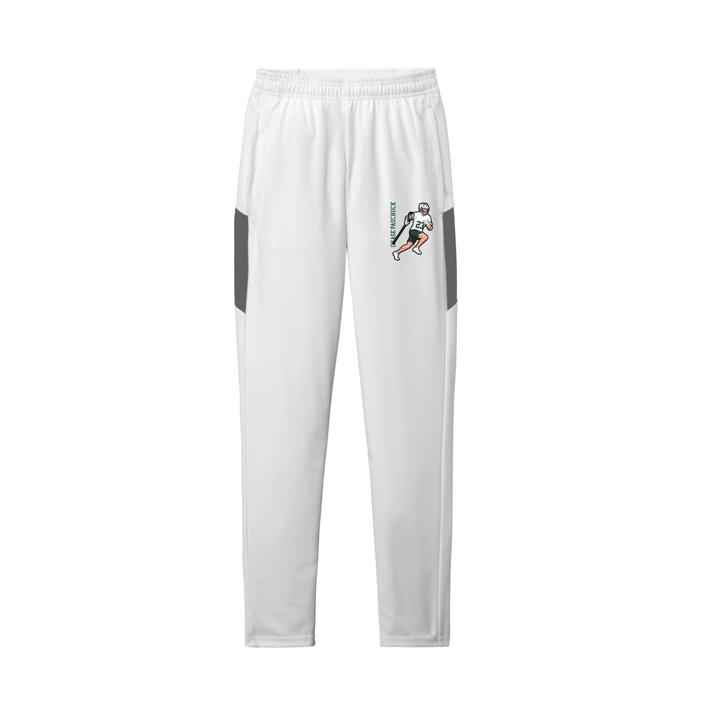 Team Travel Pant — Name Vertical in White/Grey