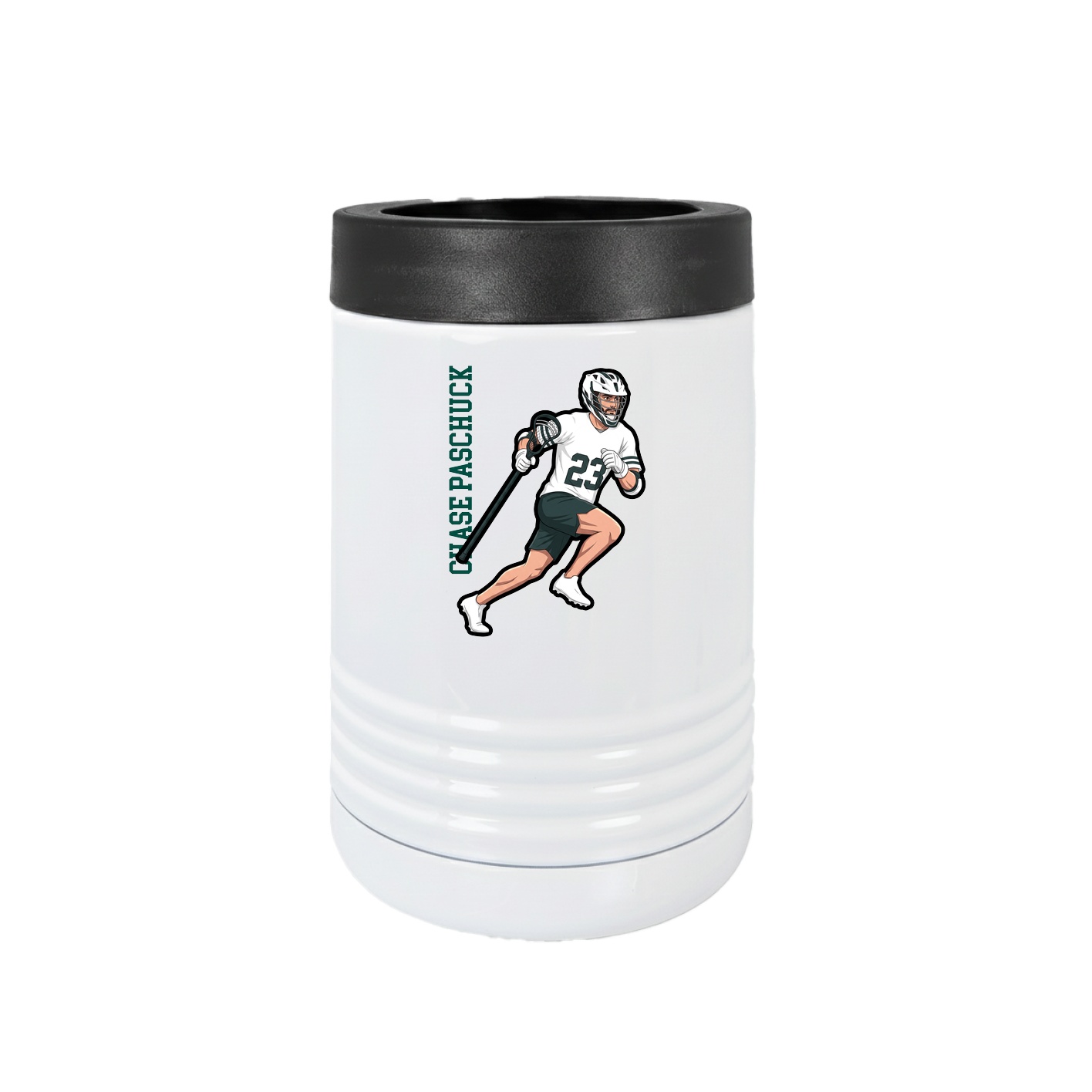 Beverage Holder — Name Vertical in White