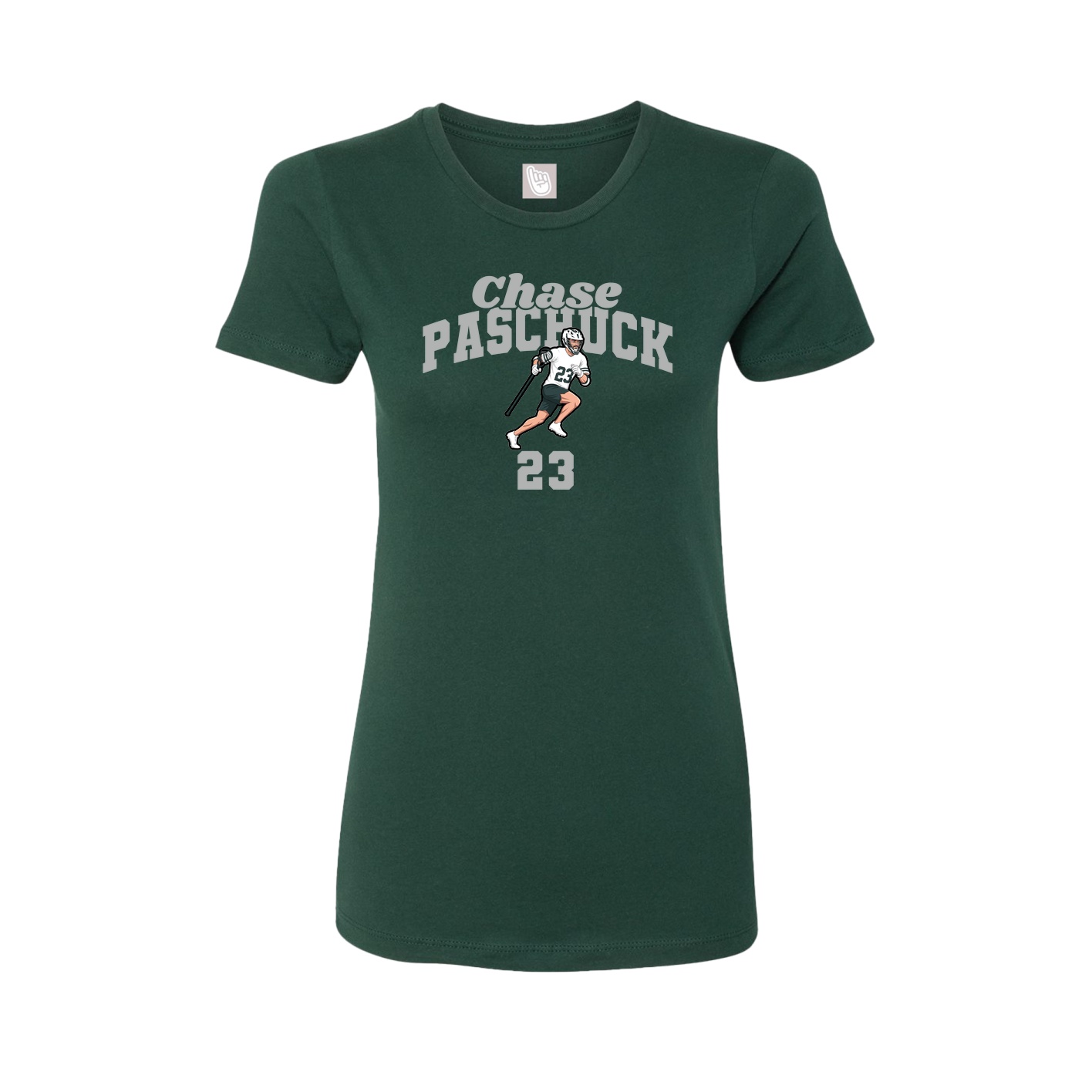 Fitted Women's Tee — Signature Arch in Green