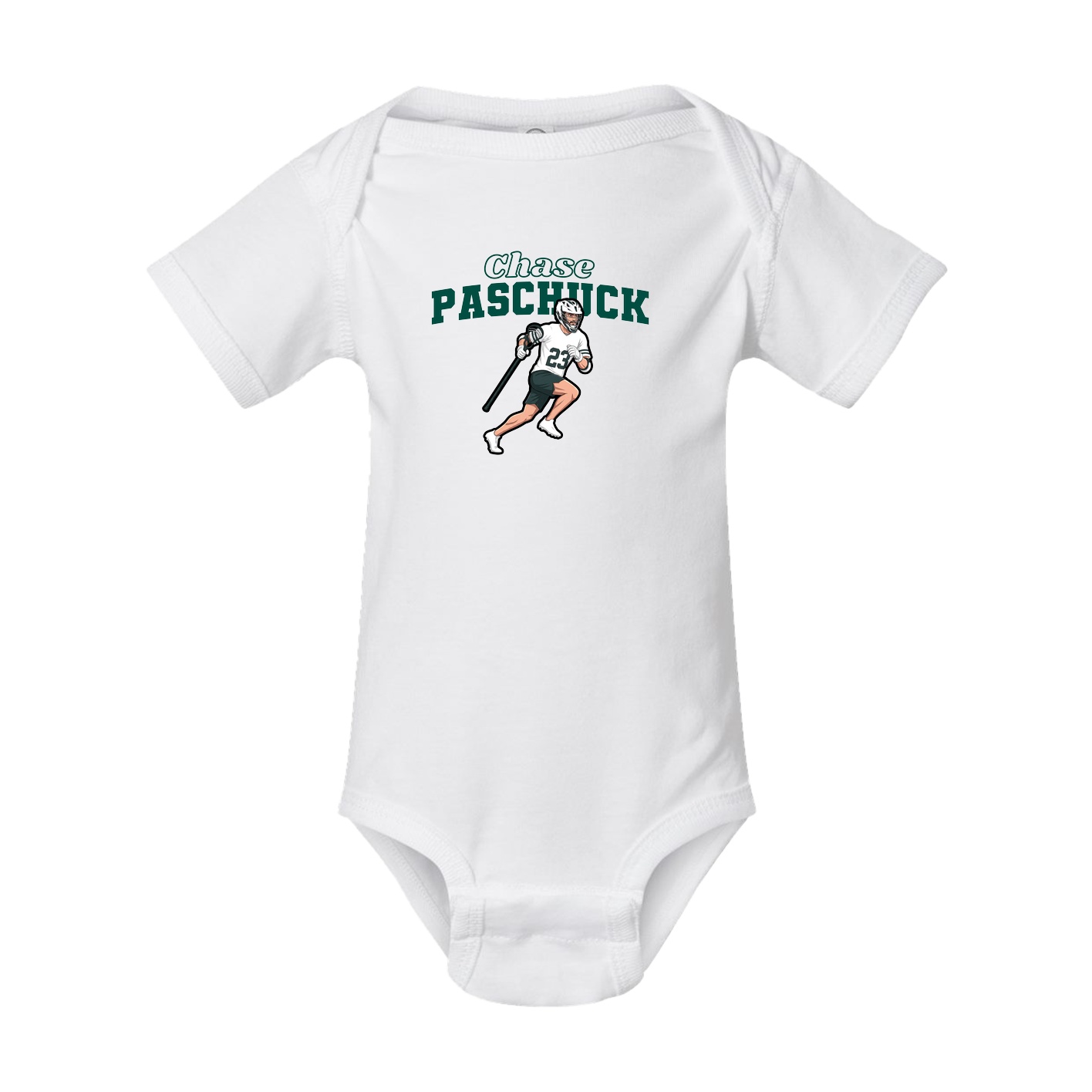 Baby Onesie — Name Arch in White