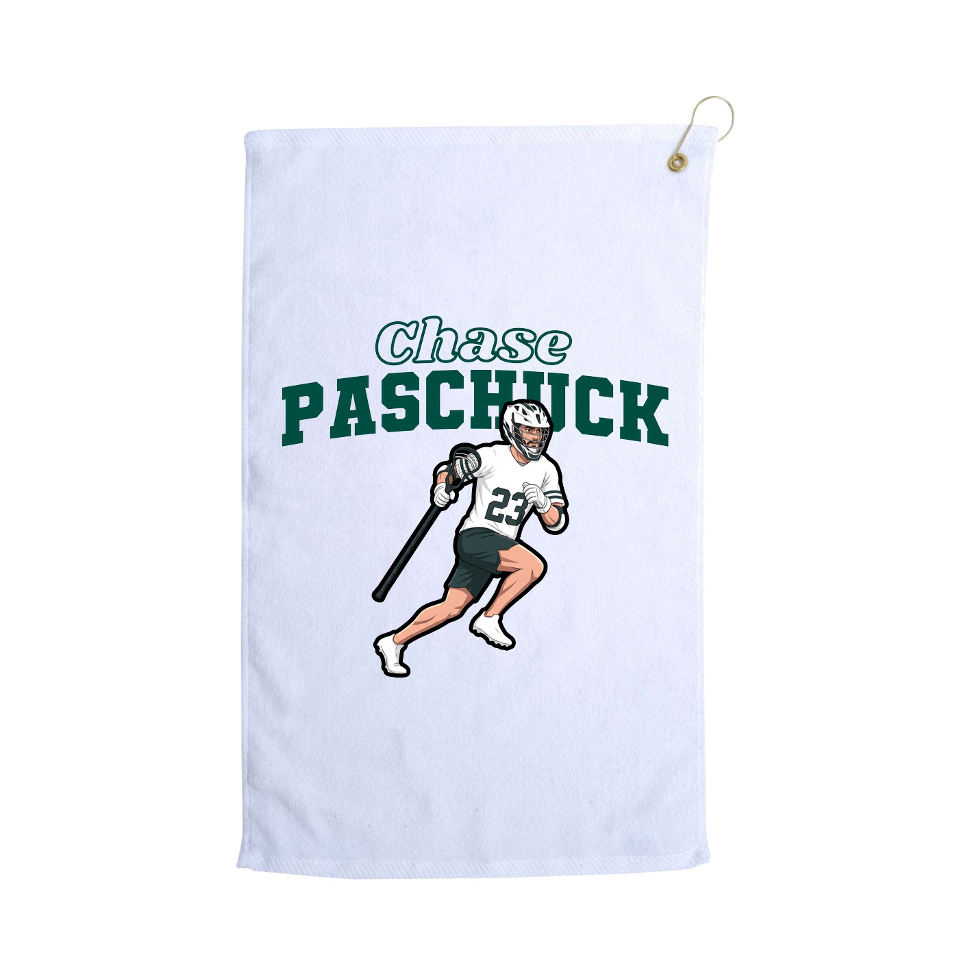 Golf Towel — Name Arch in White