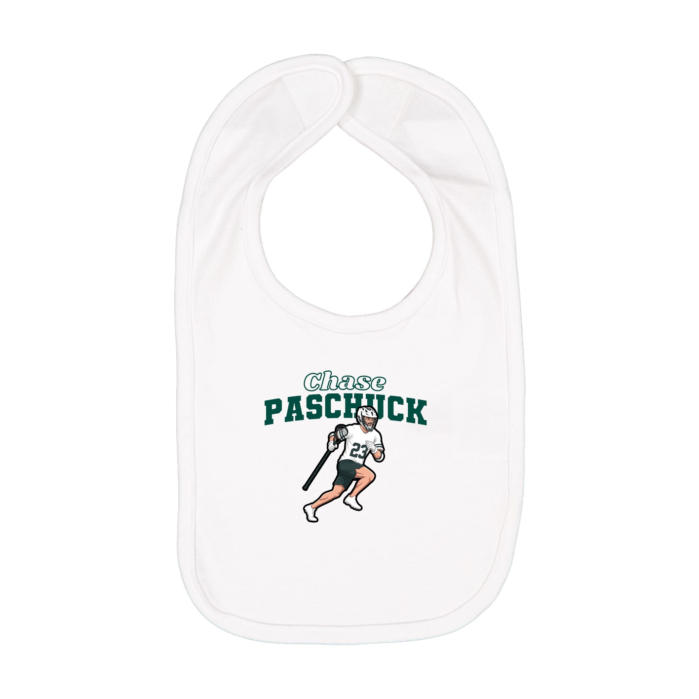 Infant Bib — Name Arch in White