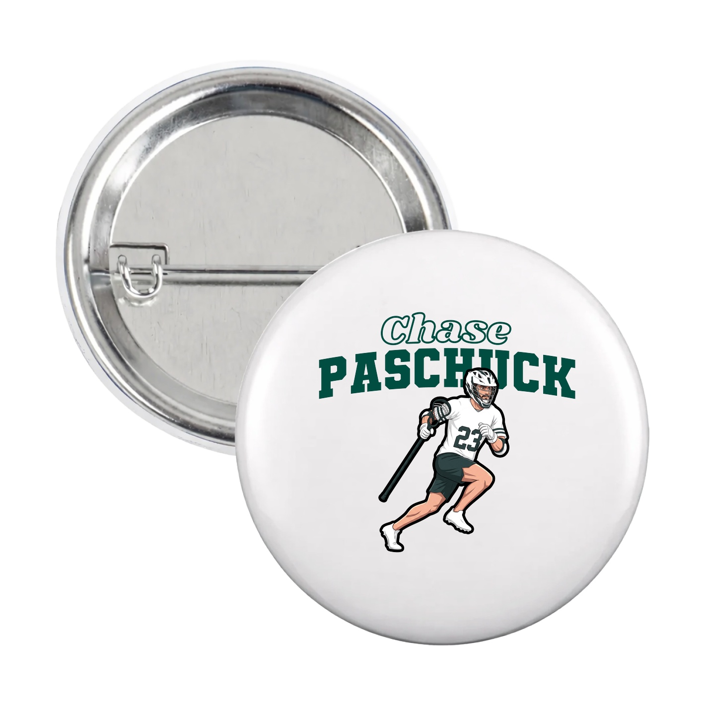 Game Day Button — Name Arch in White