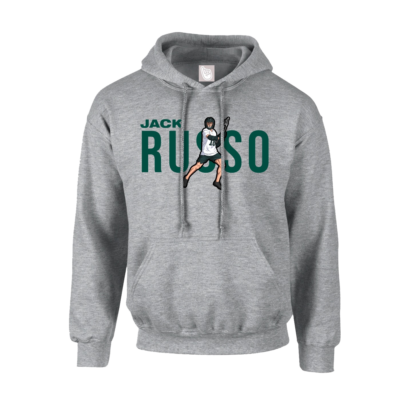 Youth Hoodie — Player Name in Grey