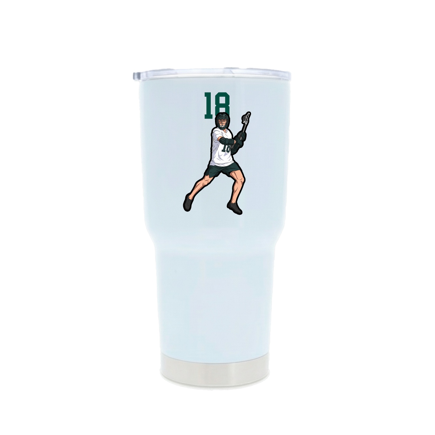 30oz Stainless Steel Tumbler — Number Top in White