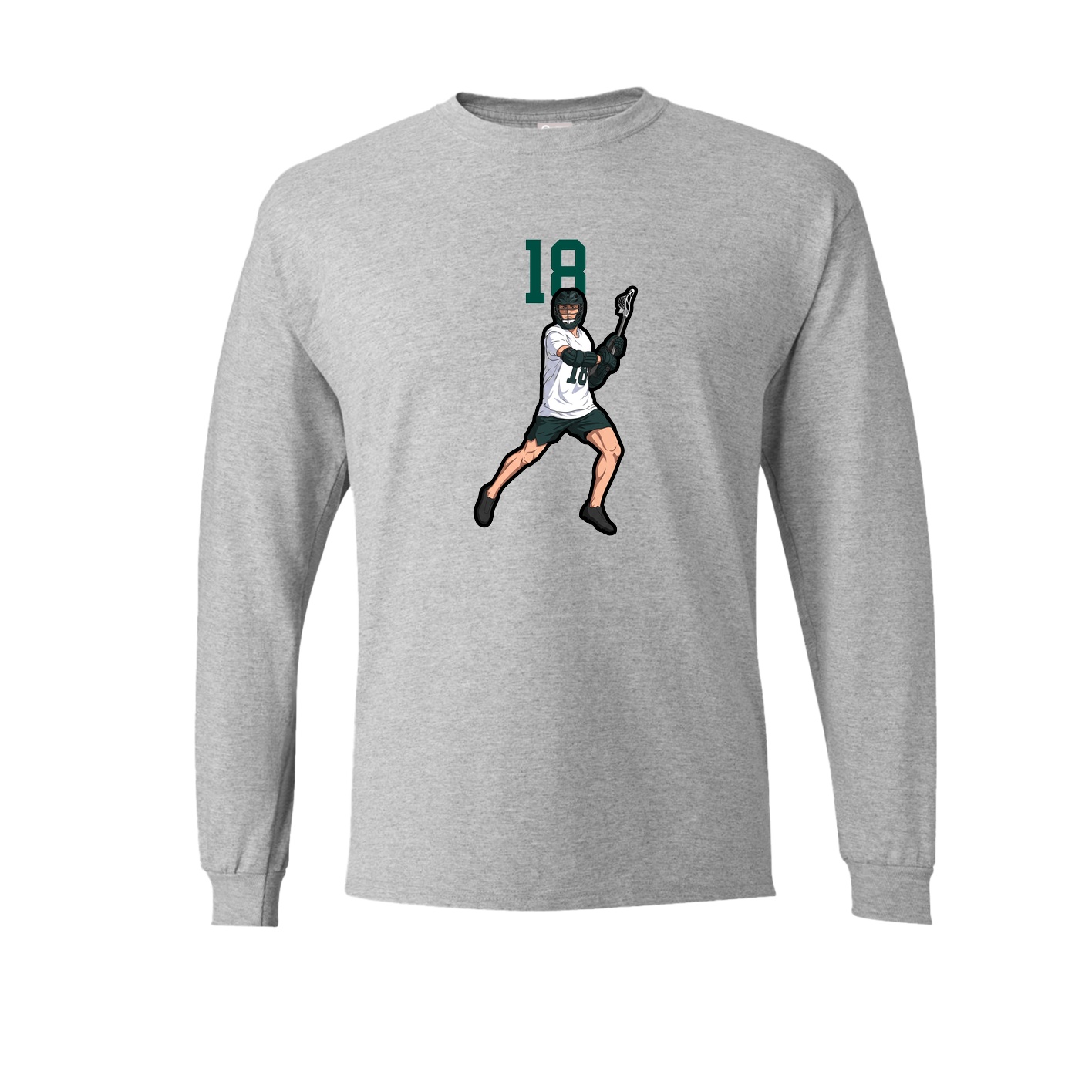 Long Sleeve Tee — Number Top in Grey
