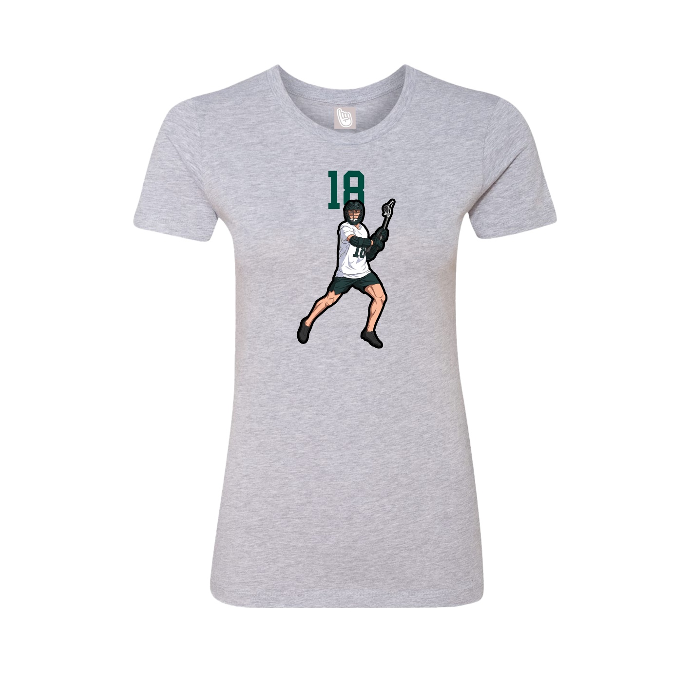 Fitted Women's Tee — Number Top in Grey
